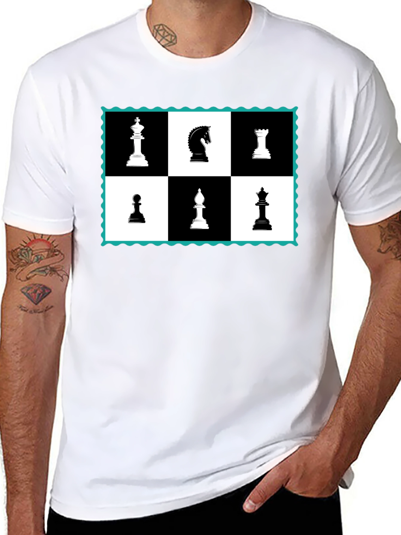 Chess Piece Graphic Black T-Shirt
