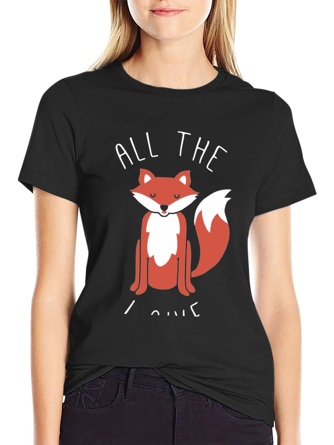 All The Fox I Give Black Graphic Tee