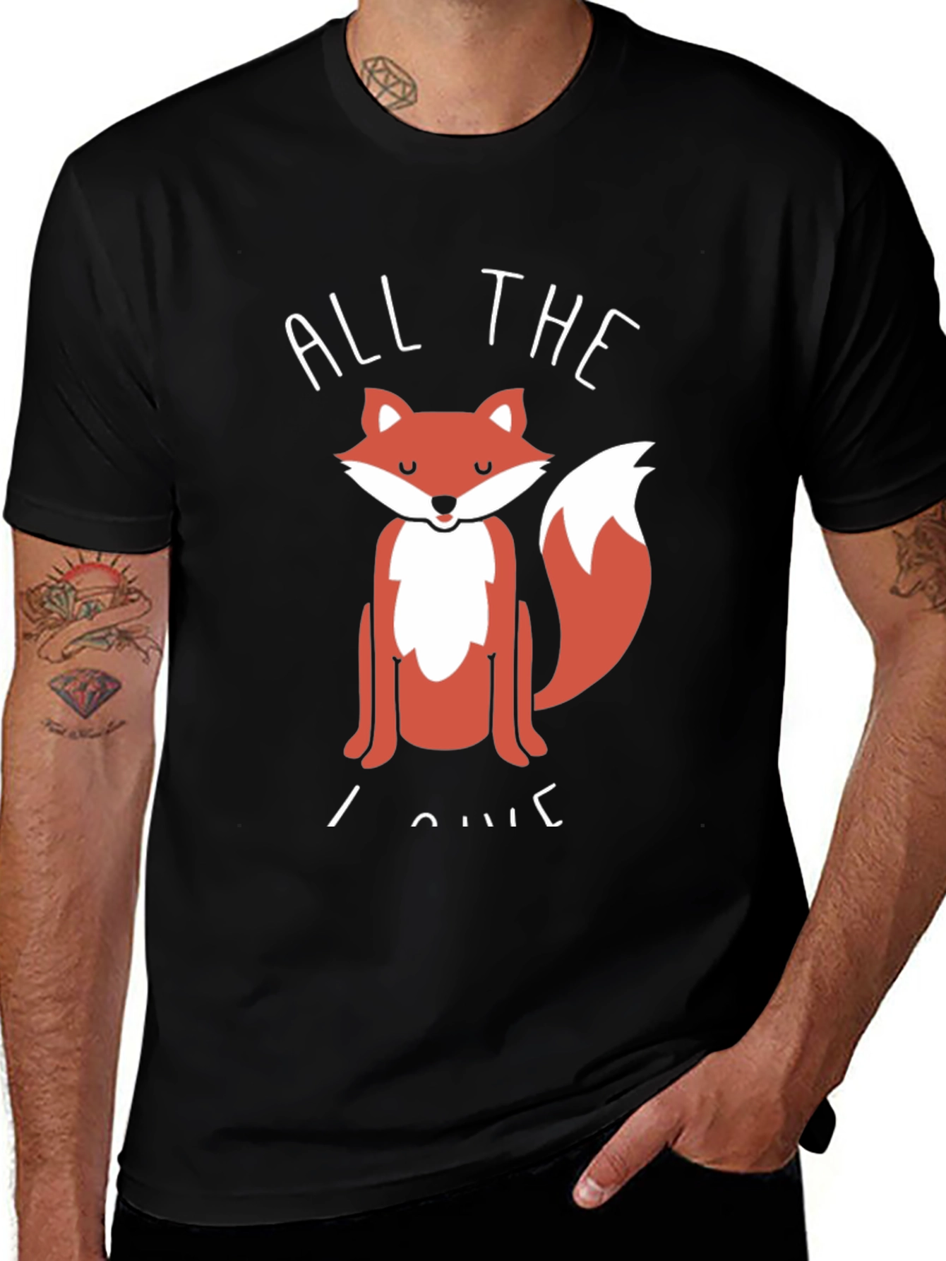 All The Fox I Give Black Graphic Tee