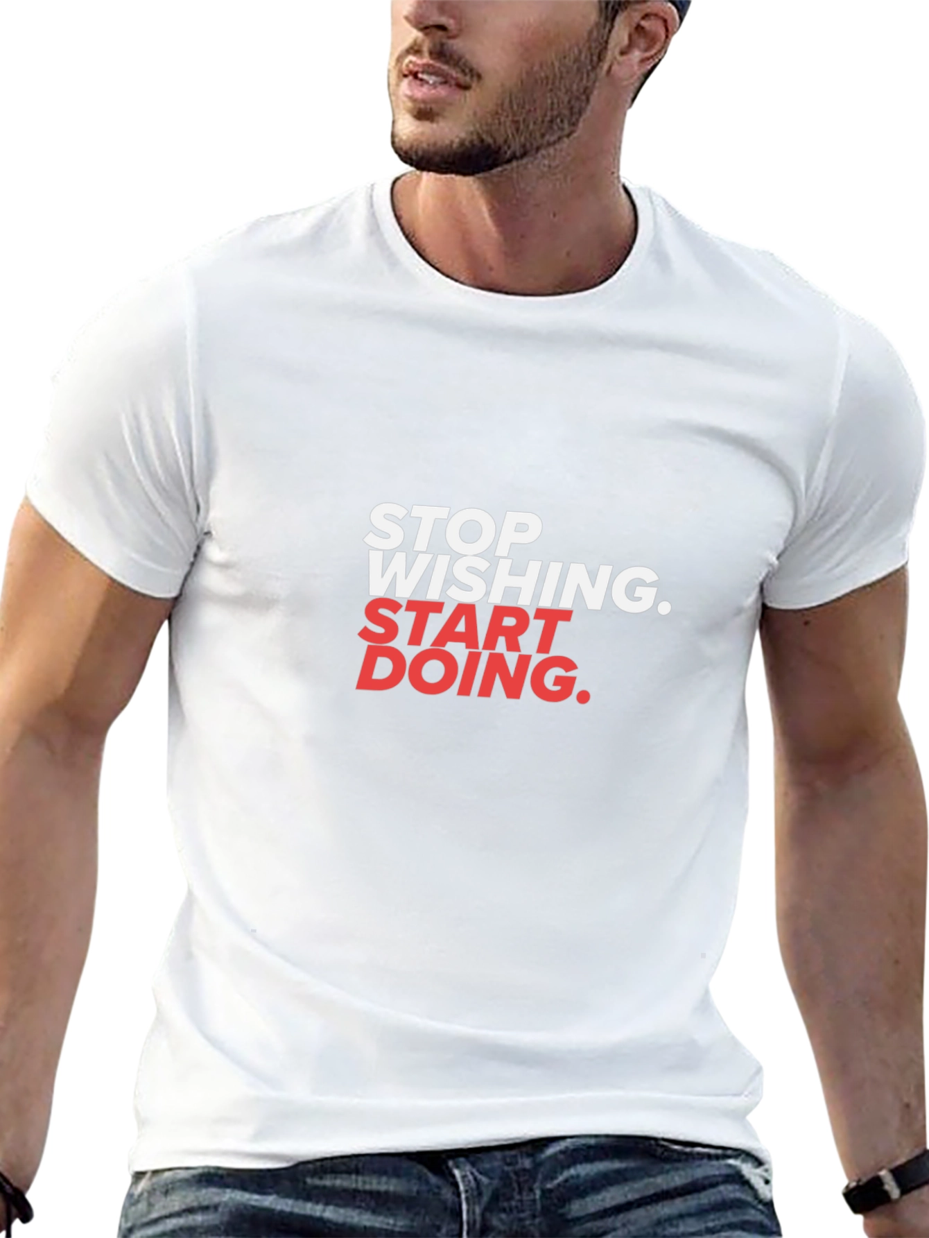Inspirational Graphic Tee - Stop Wishing Start Doing!