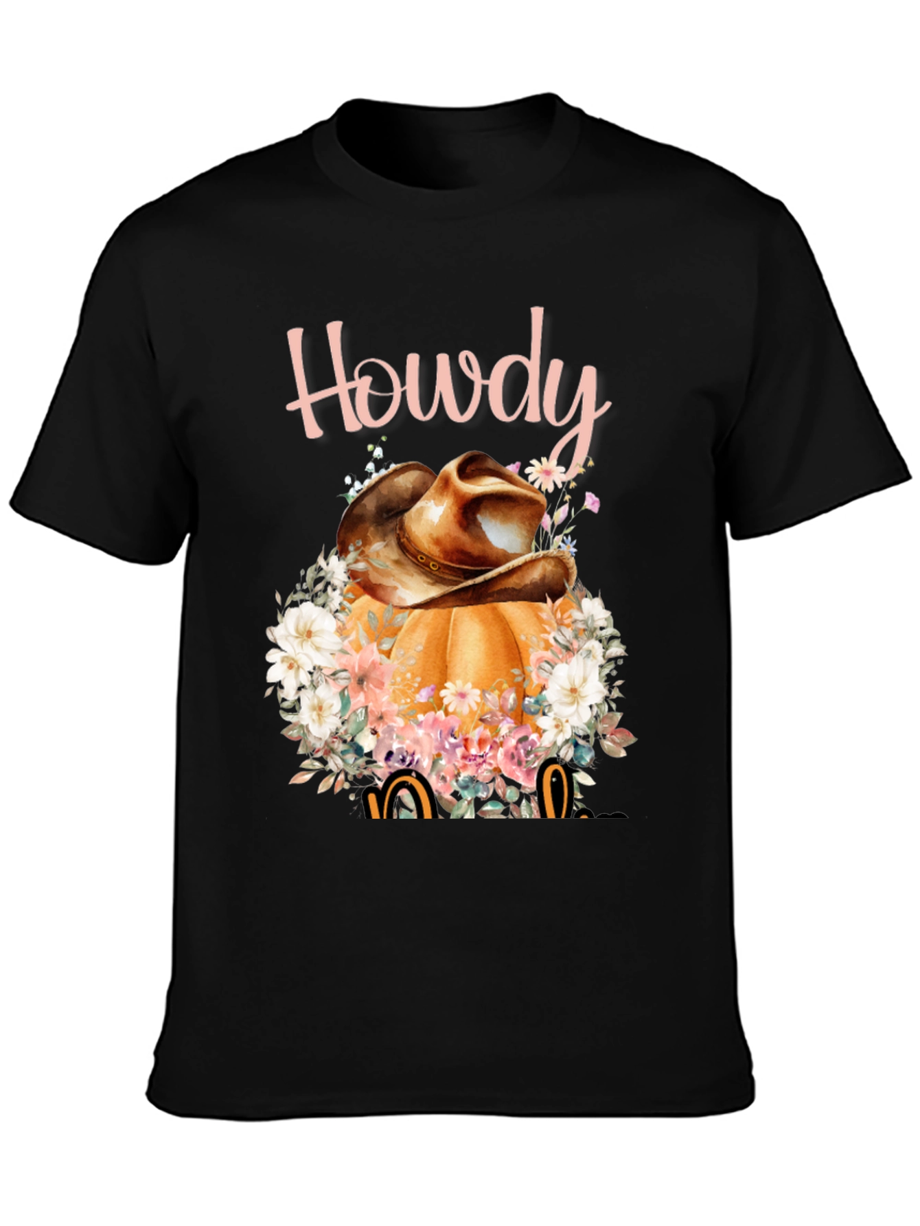 Howdy Pumpkin Cowboy Hat Graphic Tee