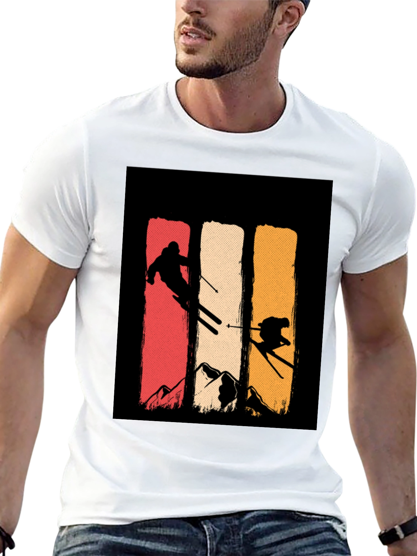 Retro Ski T-Shirt - Mountain Adventure Tee