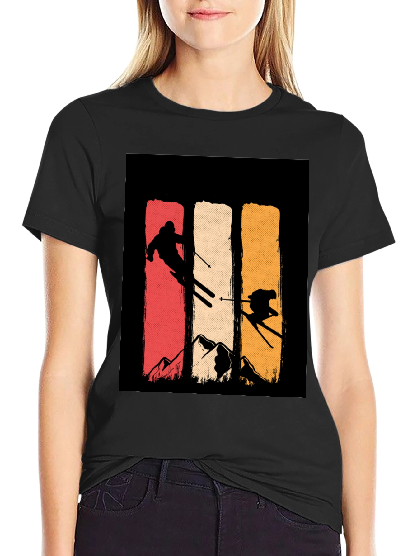 Retro Ski T-Shirt - Mountain Adventure Tee