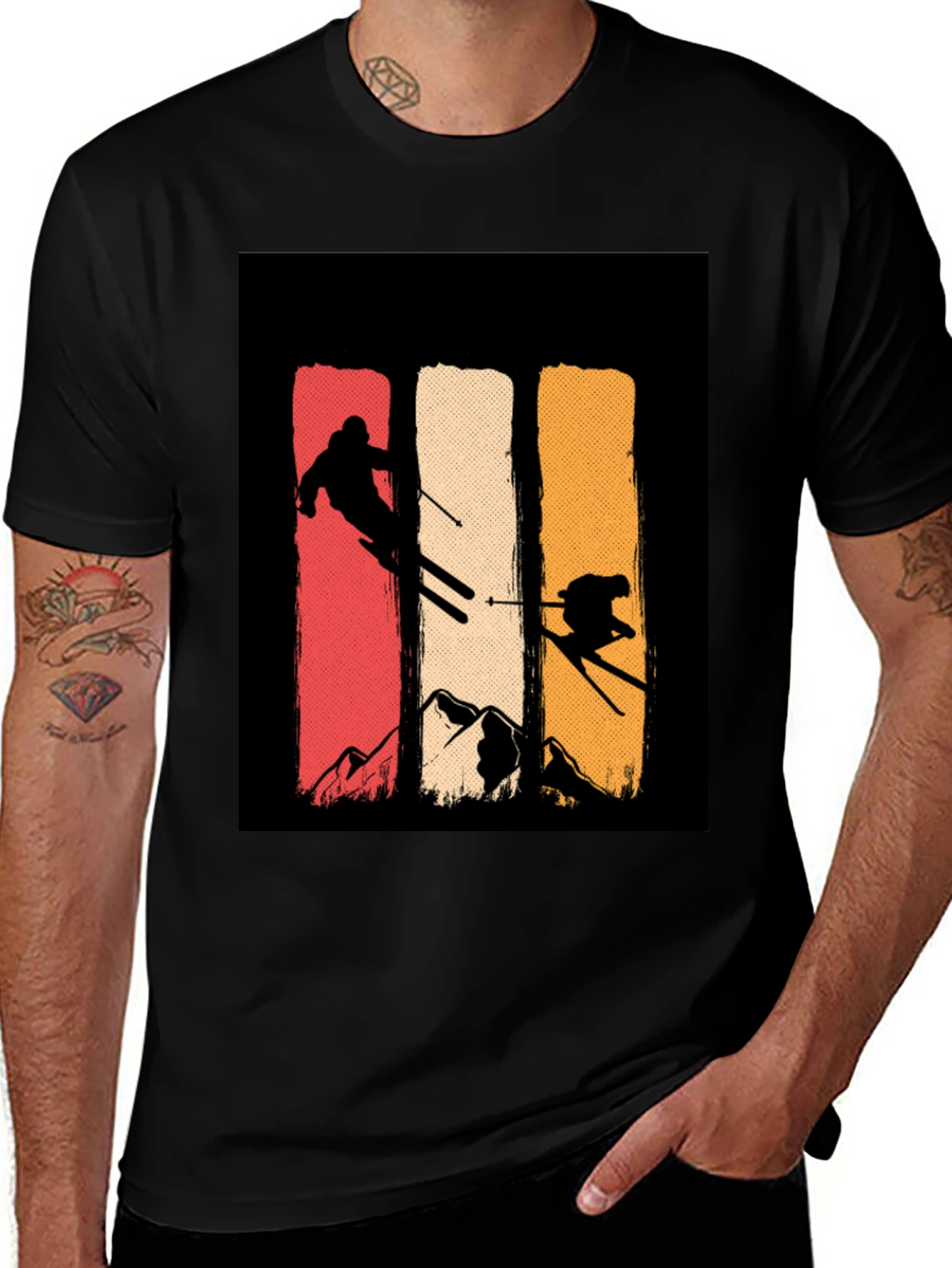 Retro Ski T-Shirt - Mountain Adventure Tee