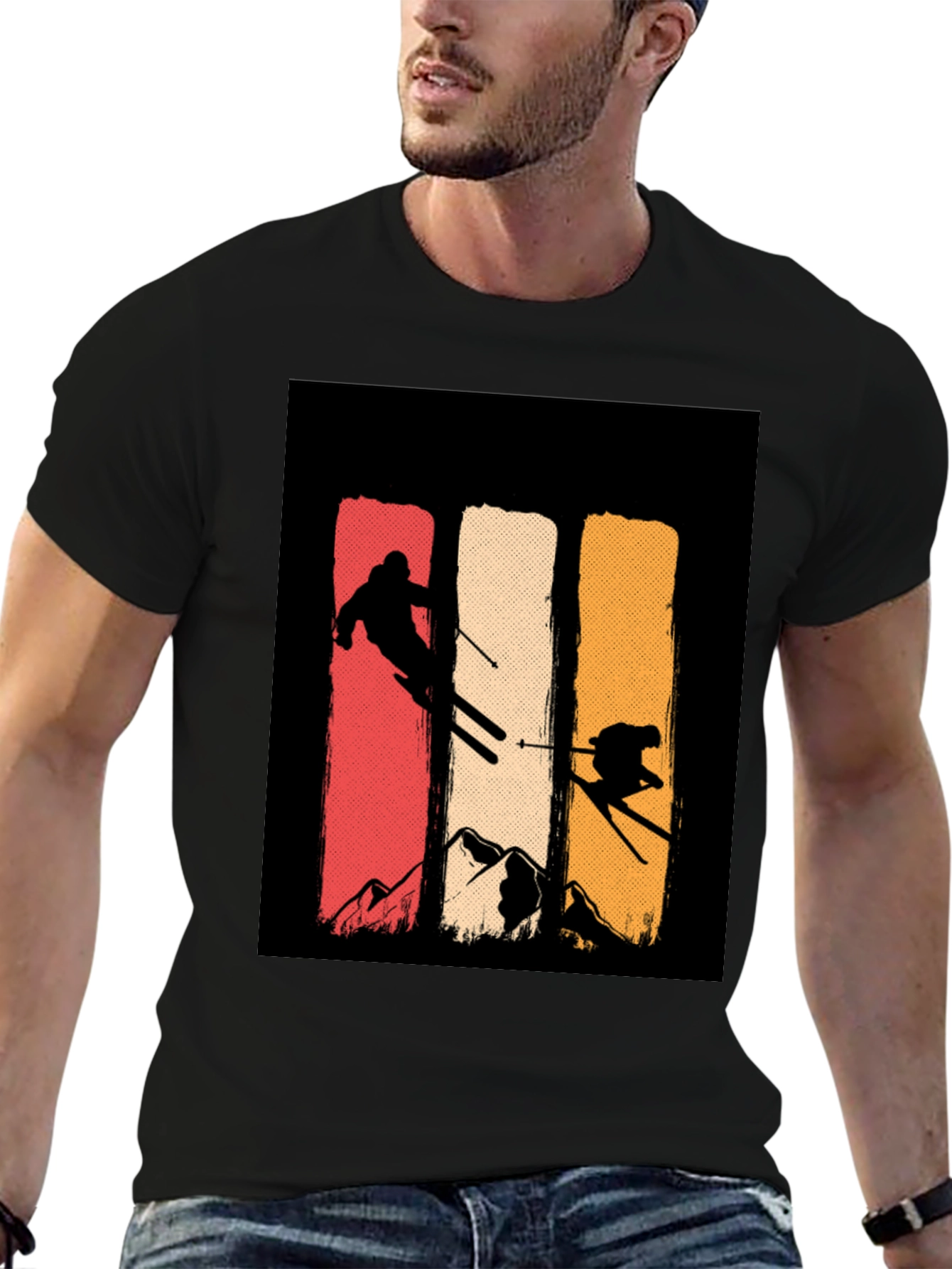 Retro Ski T-Shirt - Mountain Adventure Tee
