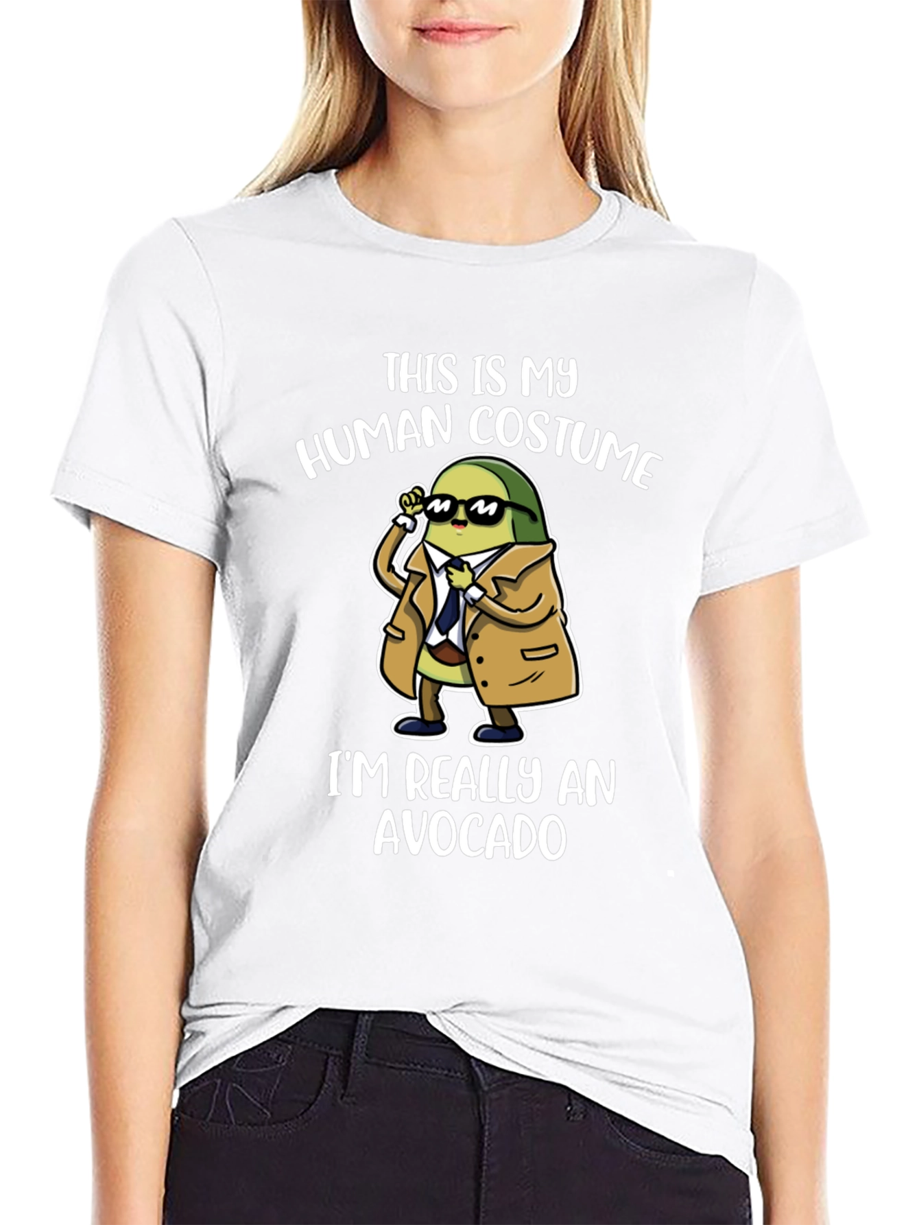 Avocado Human Costume Graphic T-Shirt