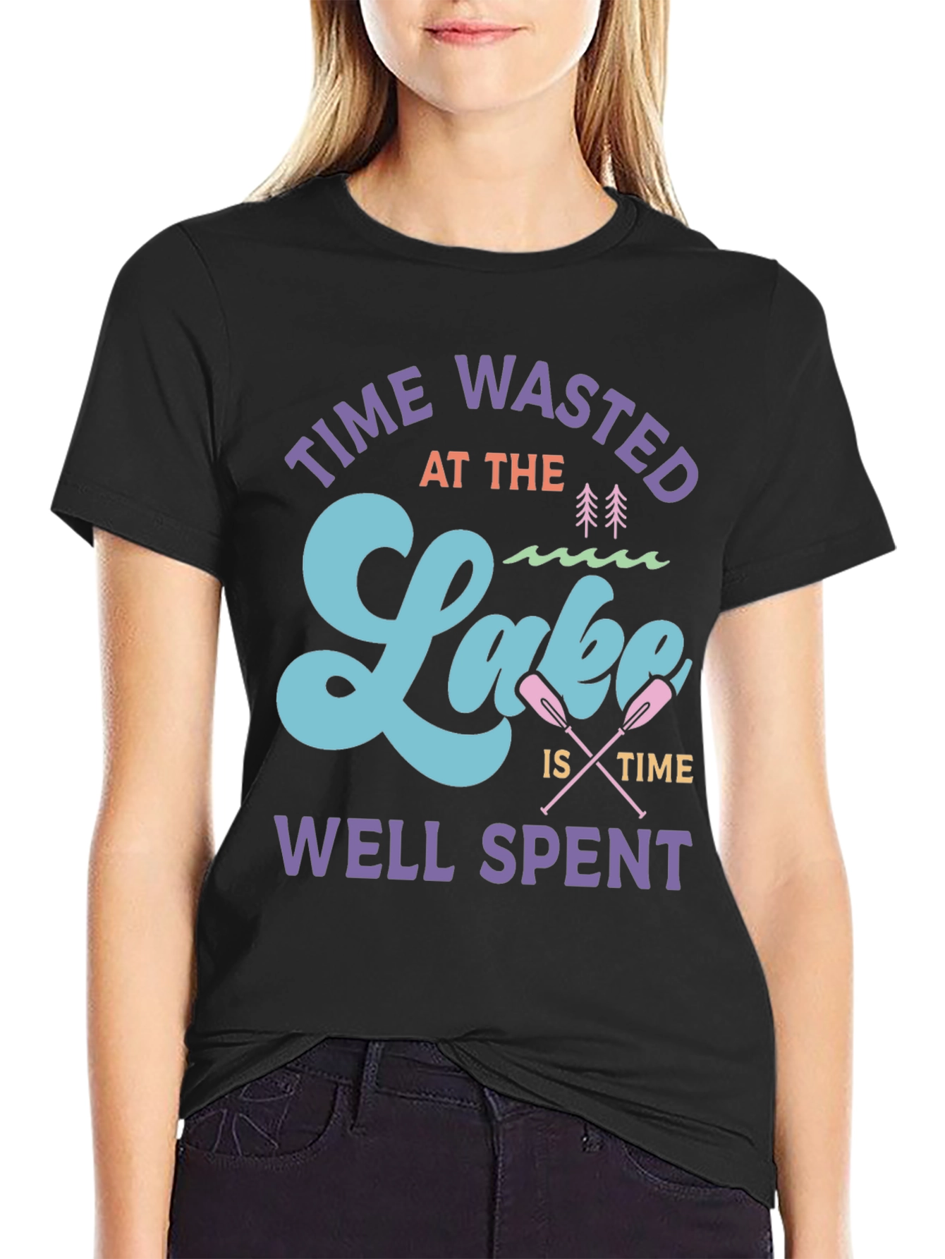 Time Wasted at the Lake Graphic T-Shirt