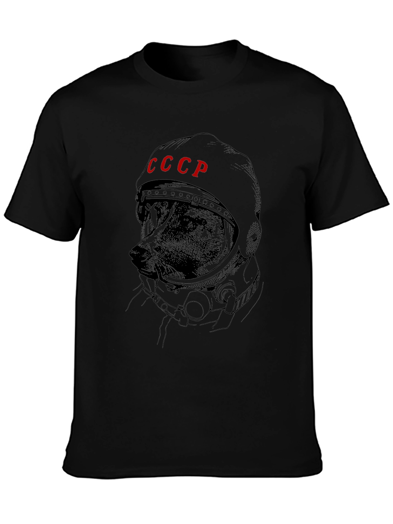 Soviet Space Dog Graphic Tee - USSR Cosmonaut Dog