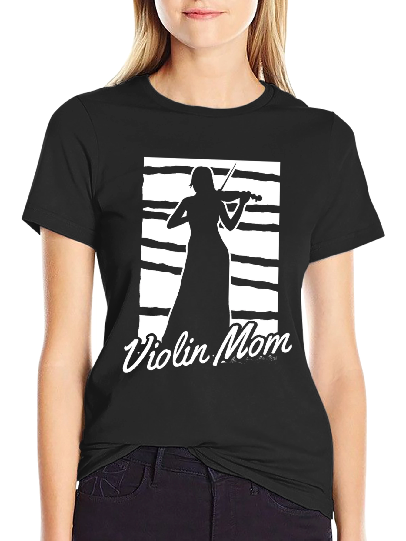Violin Mom Black T-Shirt