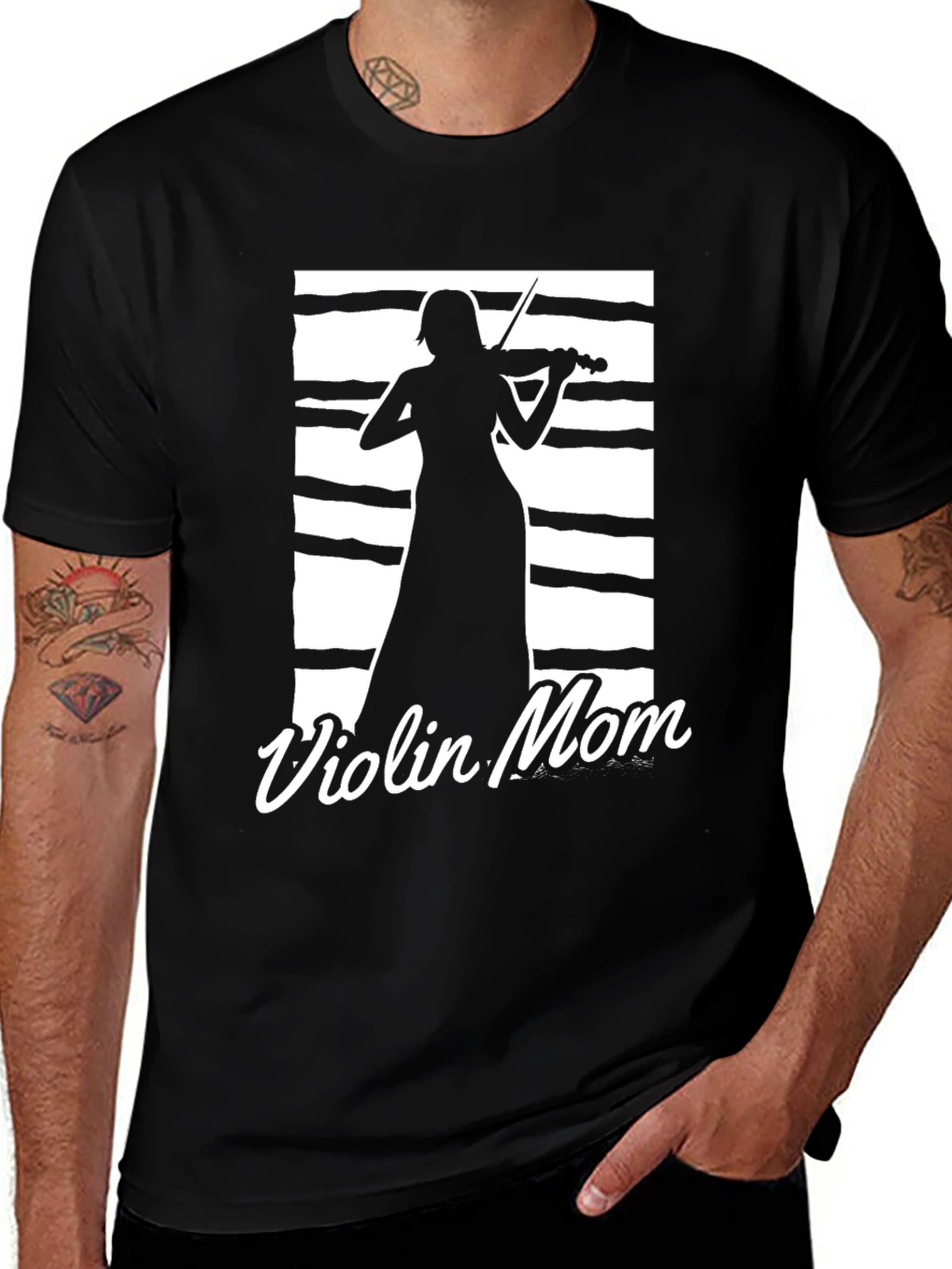Violin Mom Black T-Shirt
