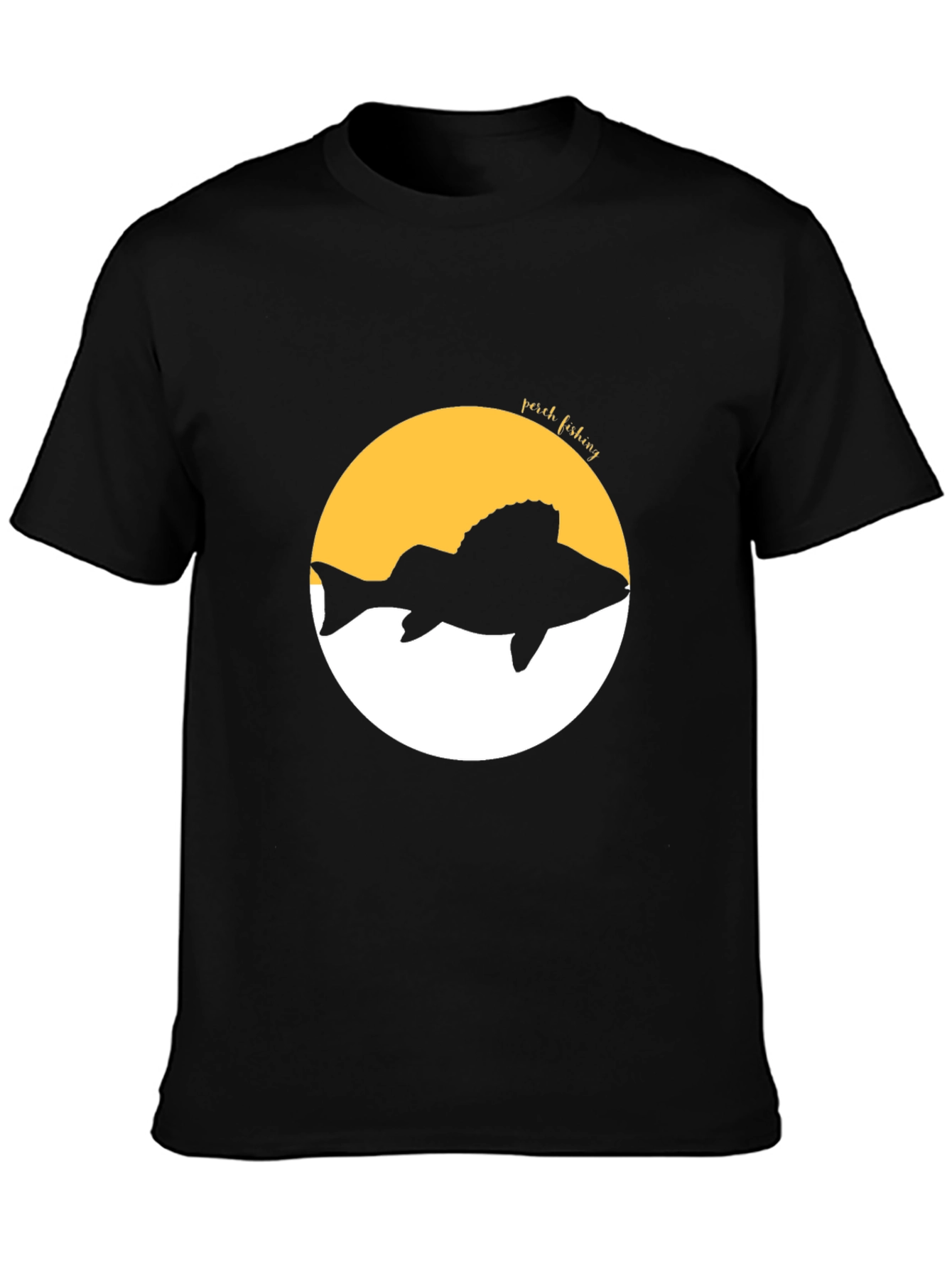 Perch Fishing Graphic Tee - Black