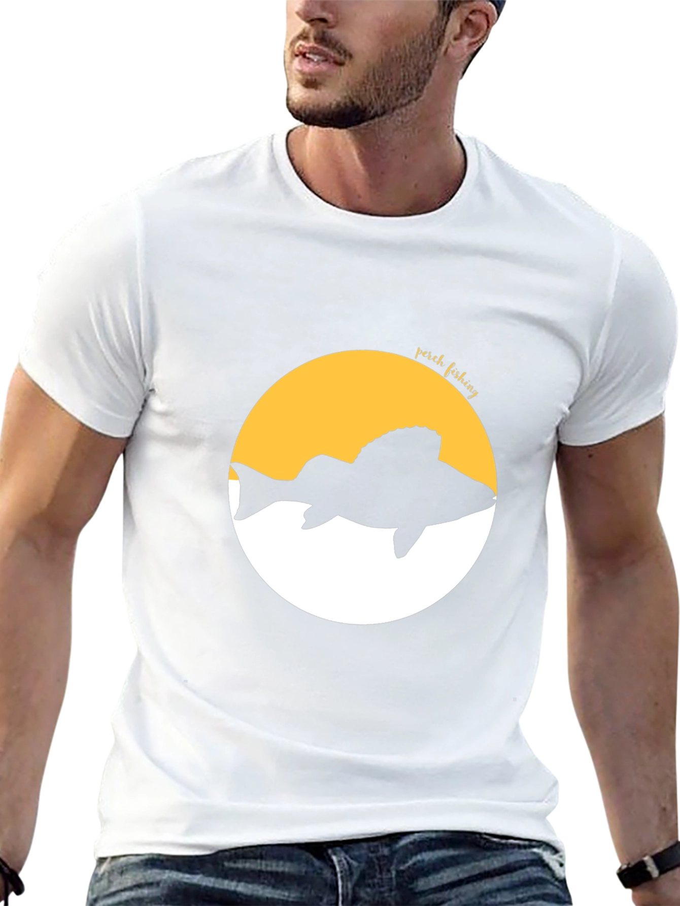 Perch Fishing Graphic Tee - Black