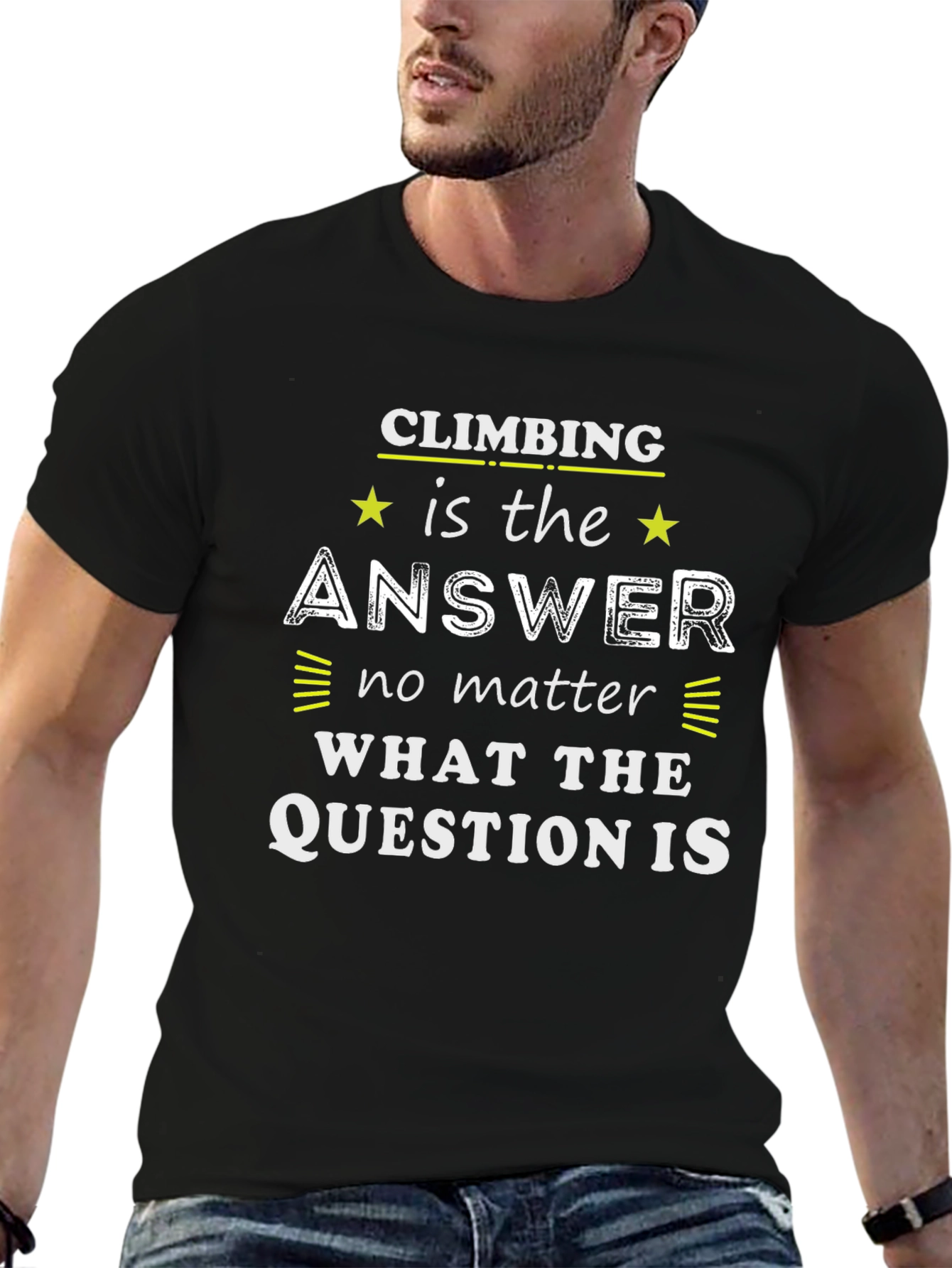 Climbing Is The Answer T-Shirt - Black Graphic Tee