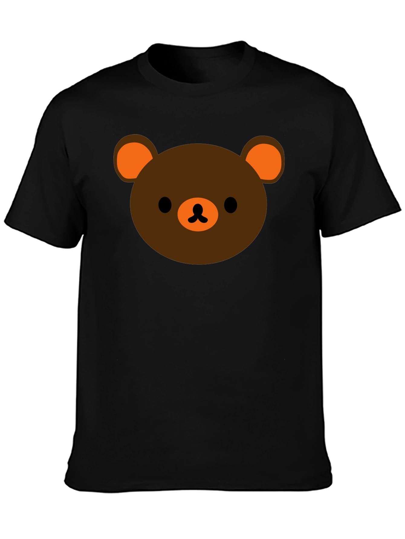 Cute Bear Graphic Black T-Shirt