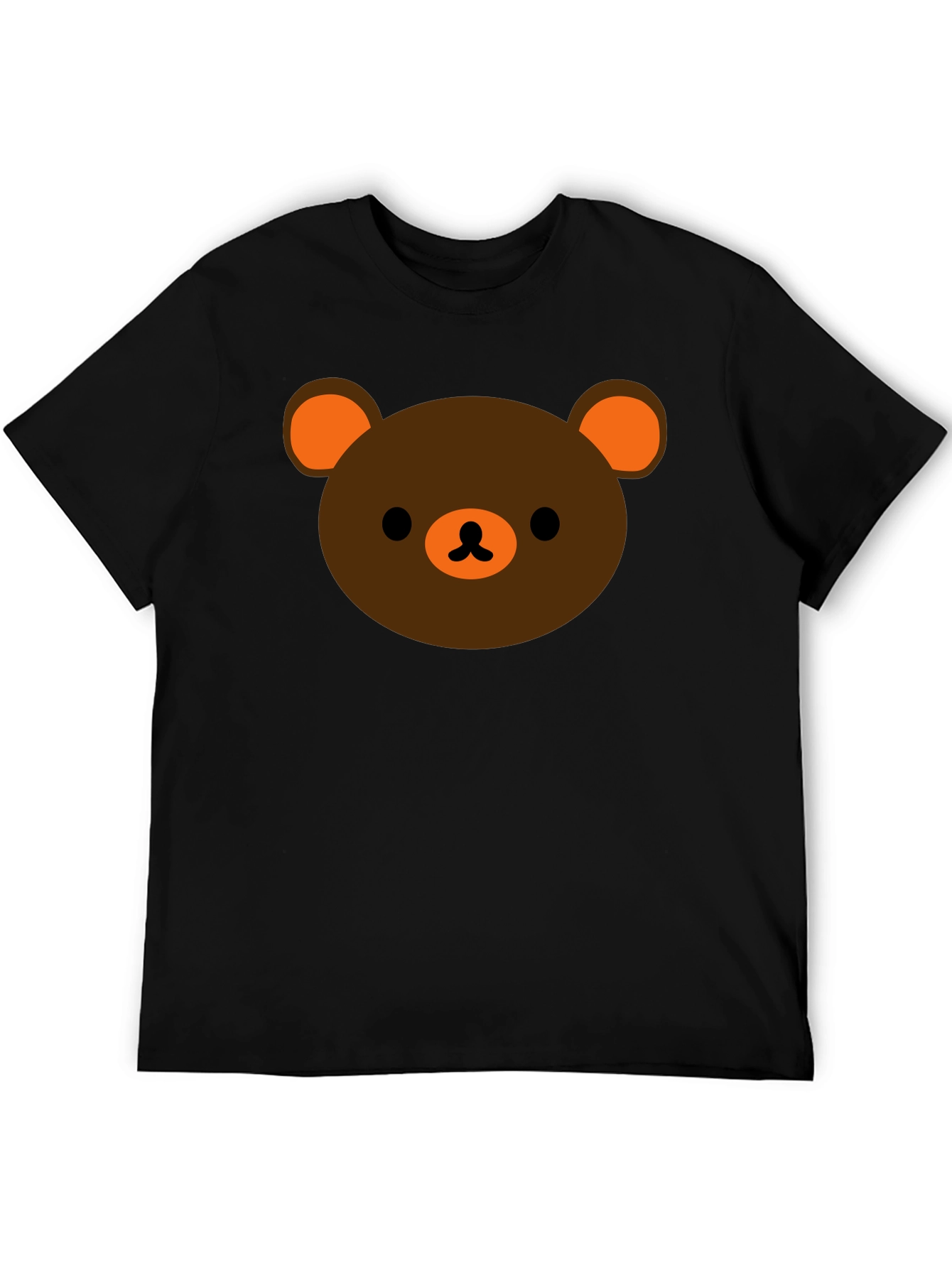 Cute Bear Graphic Black T-Shirt