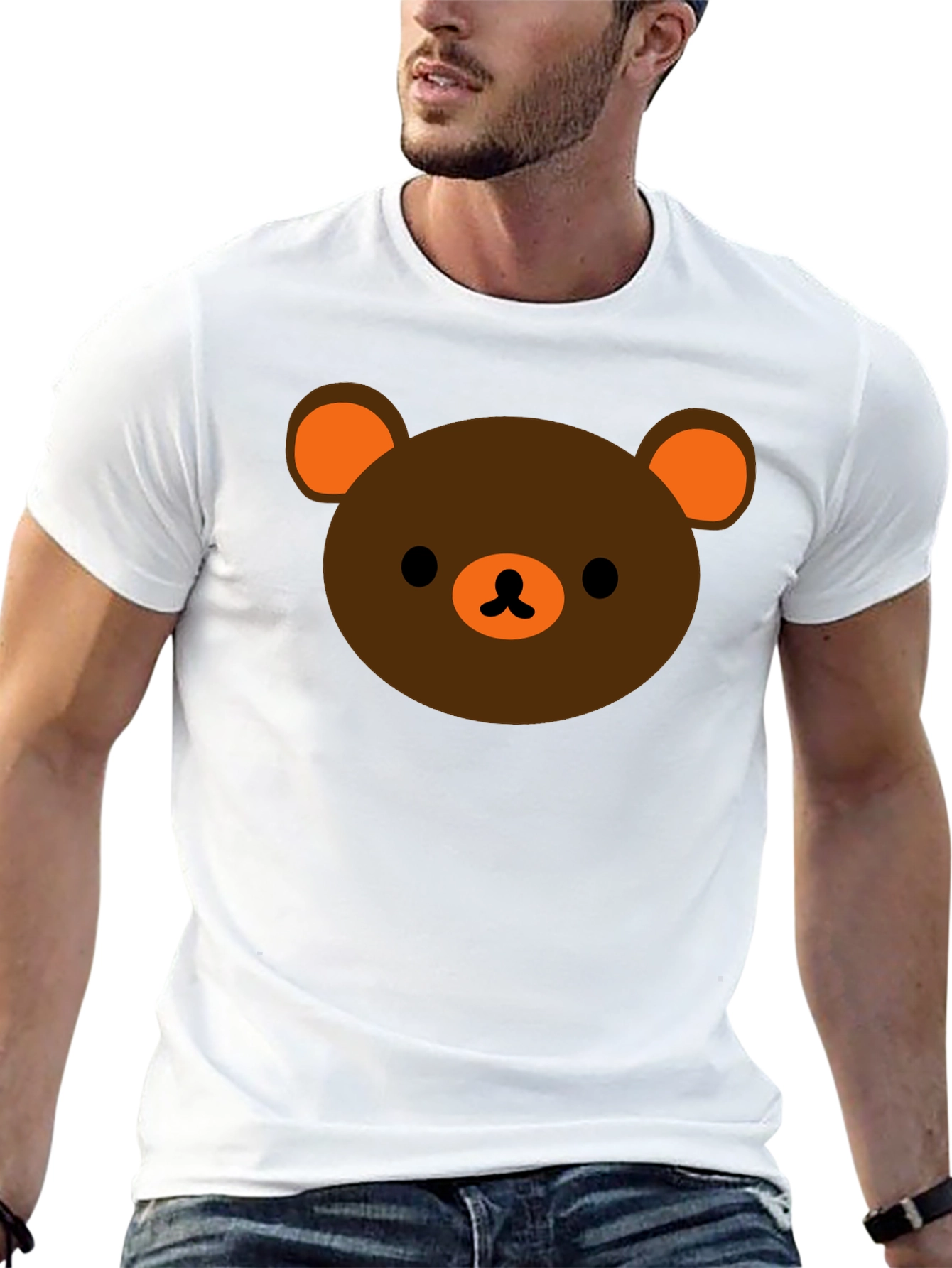 Cute Bear Graphic Black T-Shirt