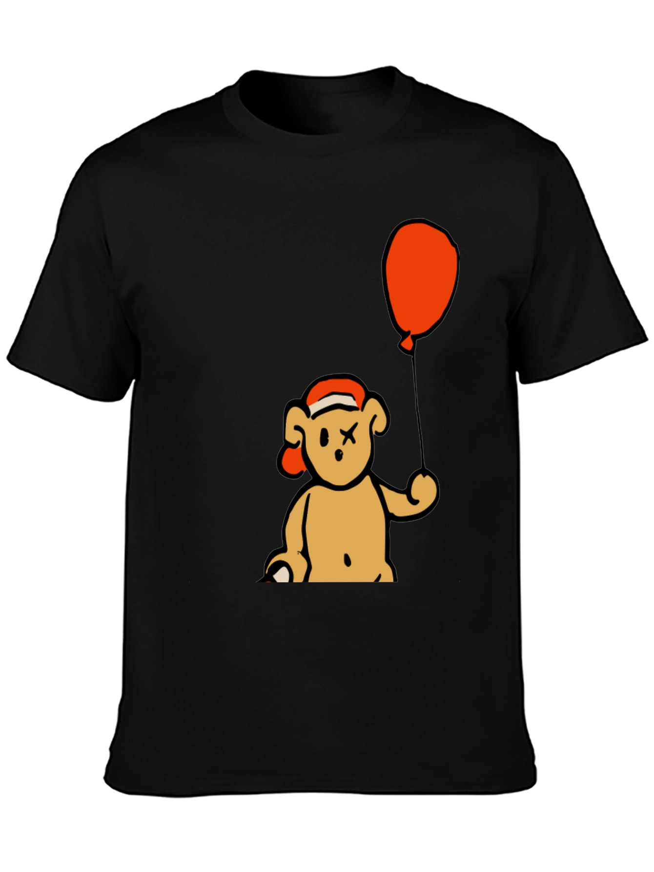 Bear Balloon Graphic Tee - Black