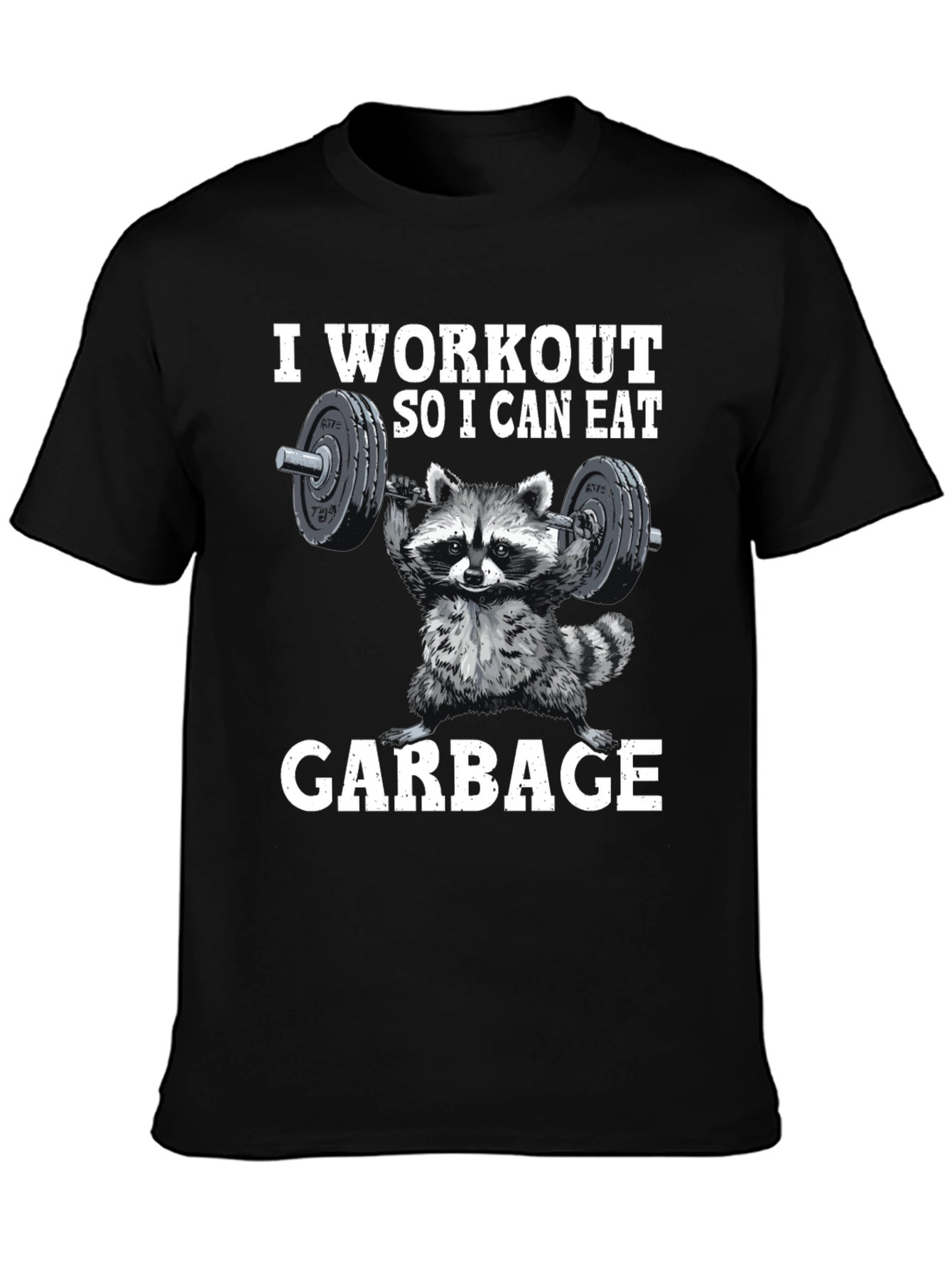 Workout Raccoon T-Shirt - Eat Garbage Gym Tee