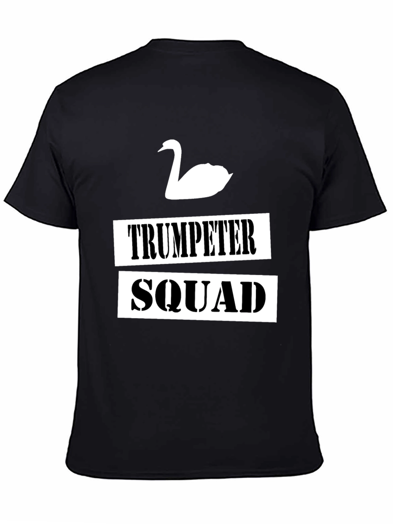 Trumpeter Swan Squad Graphic T-Shirt - Black Cotton Tee