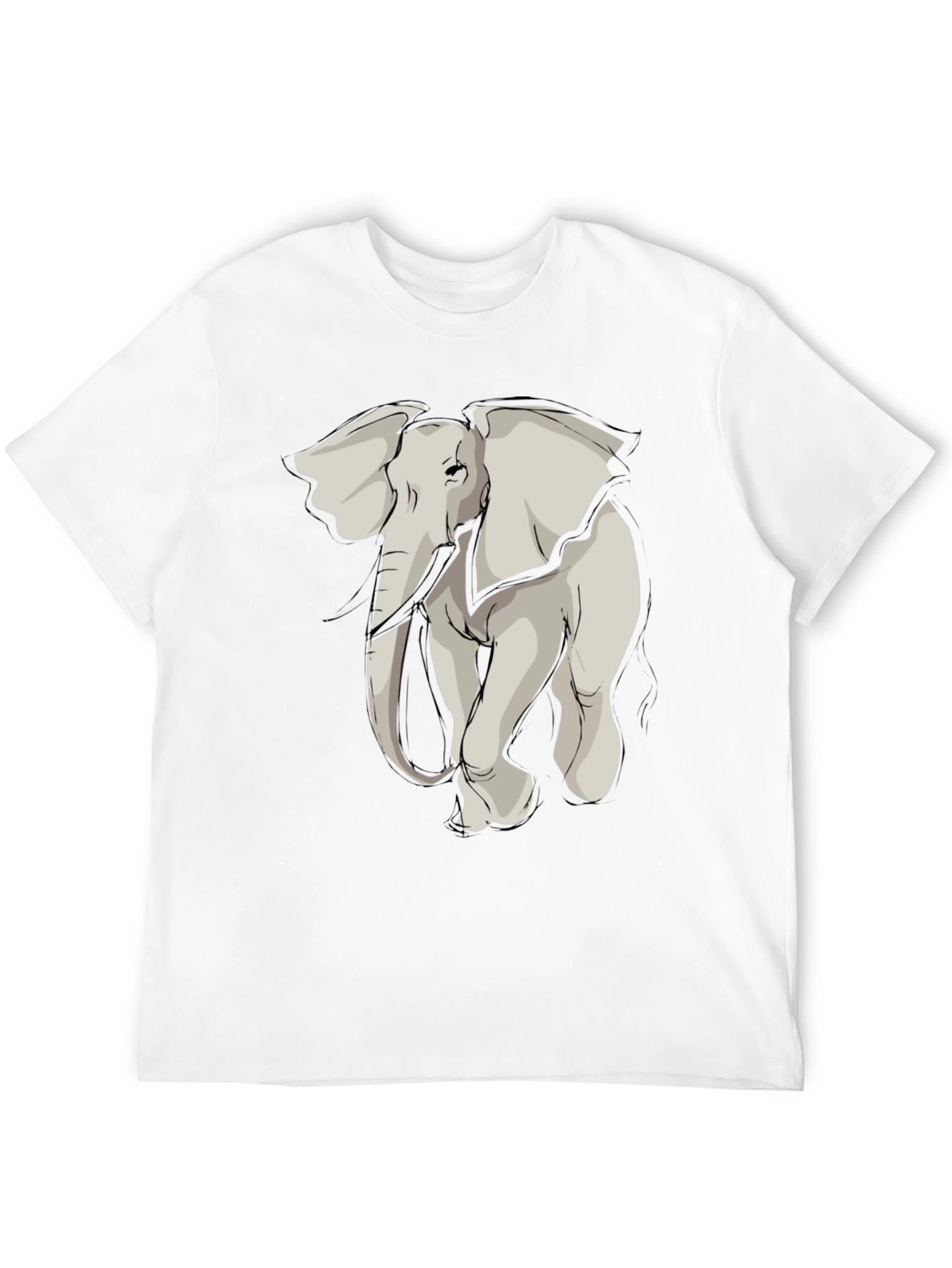 Elephant Graphic Tee - Stylish Mens Black T-Shirt