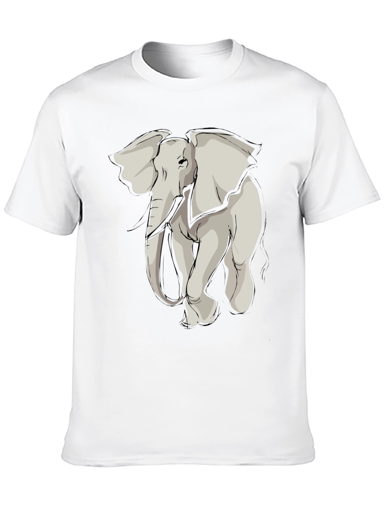 Elephant Graphic Tee - Stylish Mens Black T-Shirt