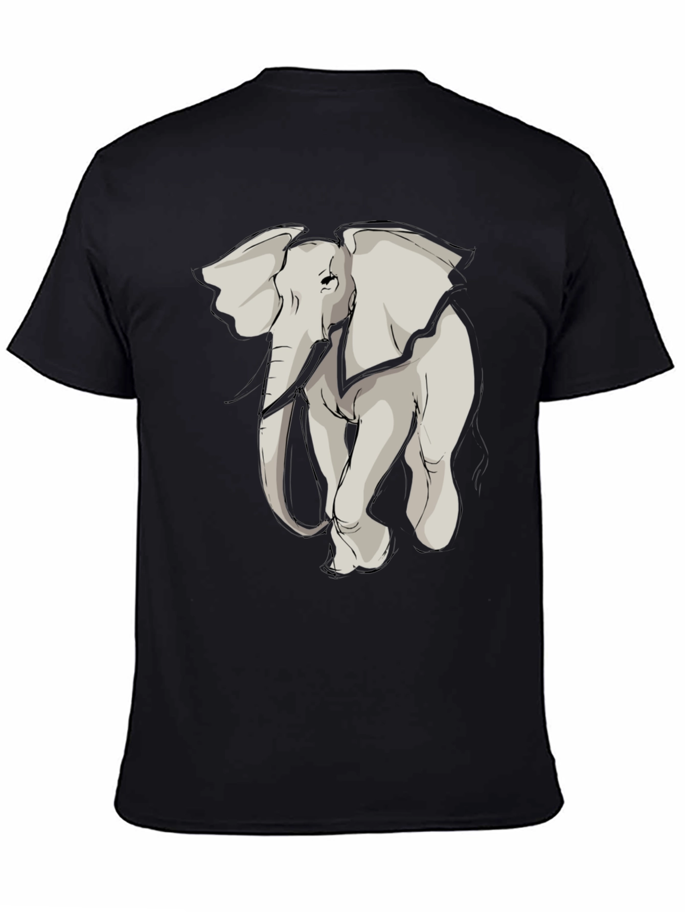 Elephant Graphic Tee - Stylish Mens Black T-Shirt