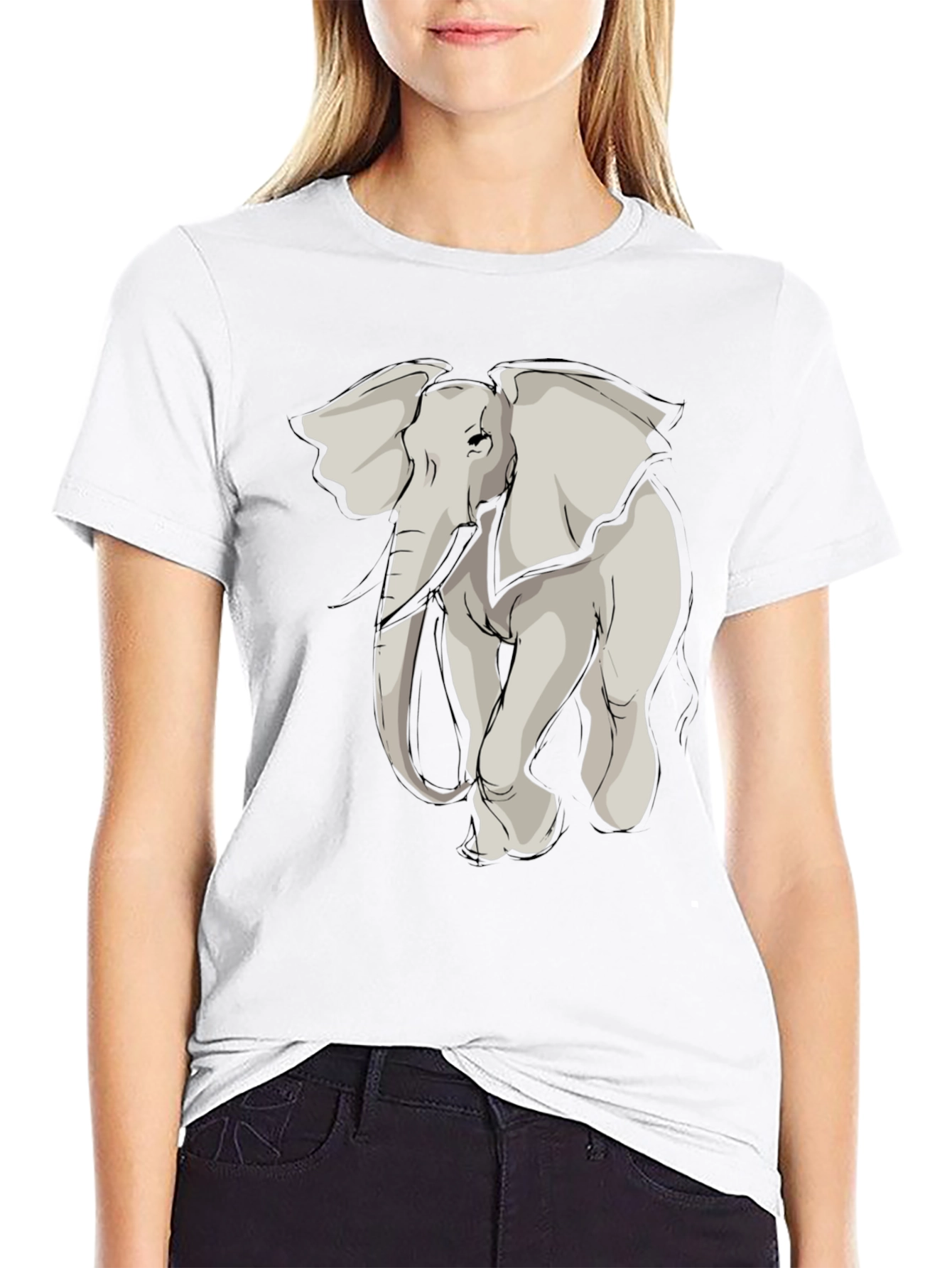 Elephant Graphic Tee - Stylish Mens Black T-Shirt