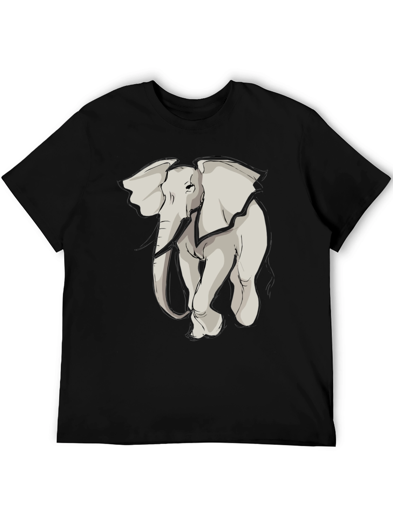 Elephant Graphic Tee - Stylish Mens Black T-Shirt