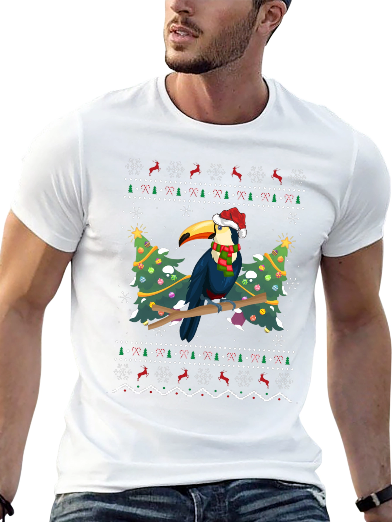 Holiday Toucan T-Shirt - Festive Christmas Design