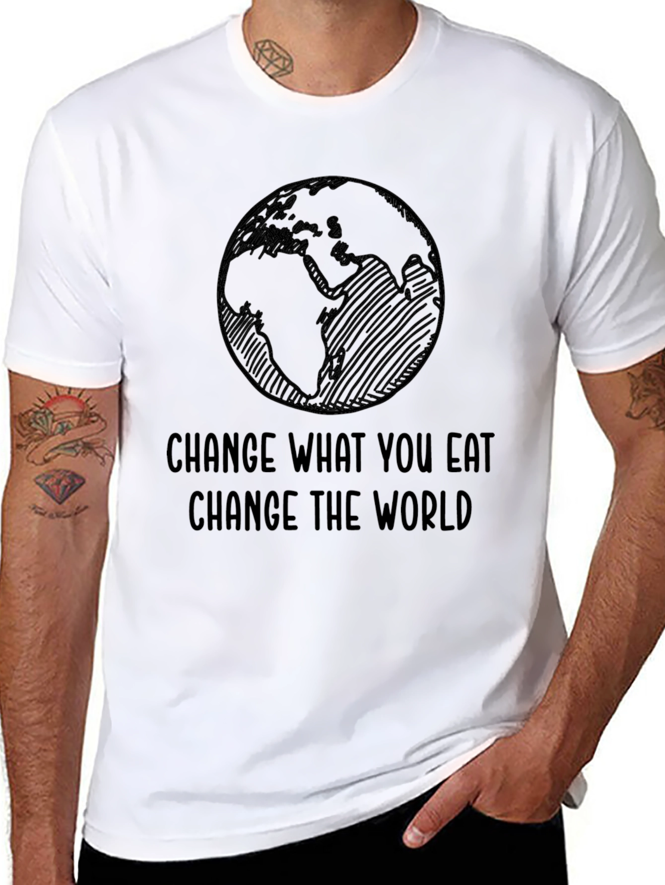 Eco-Friendly Graphic Tee - Change What You Eat