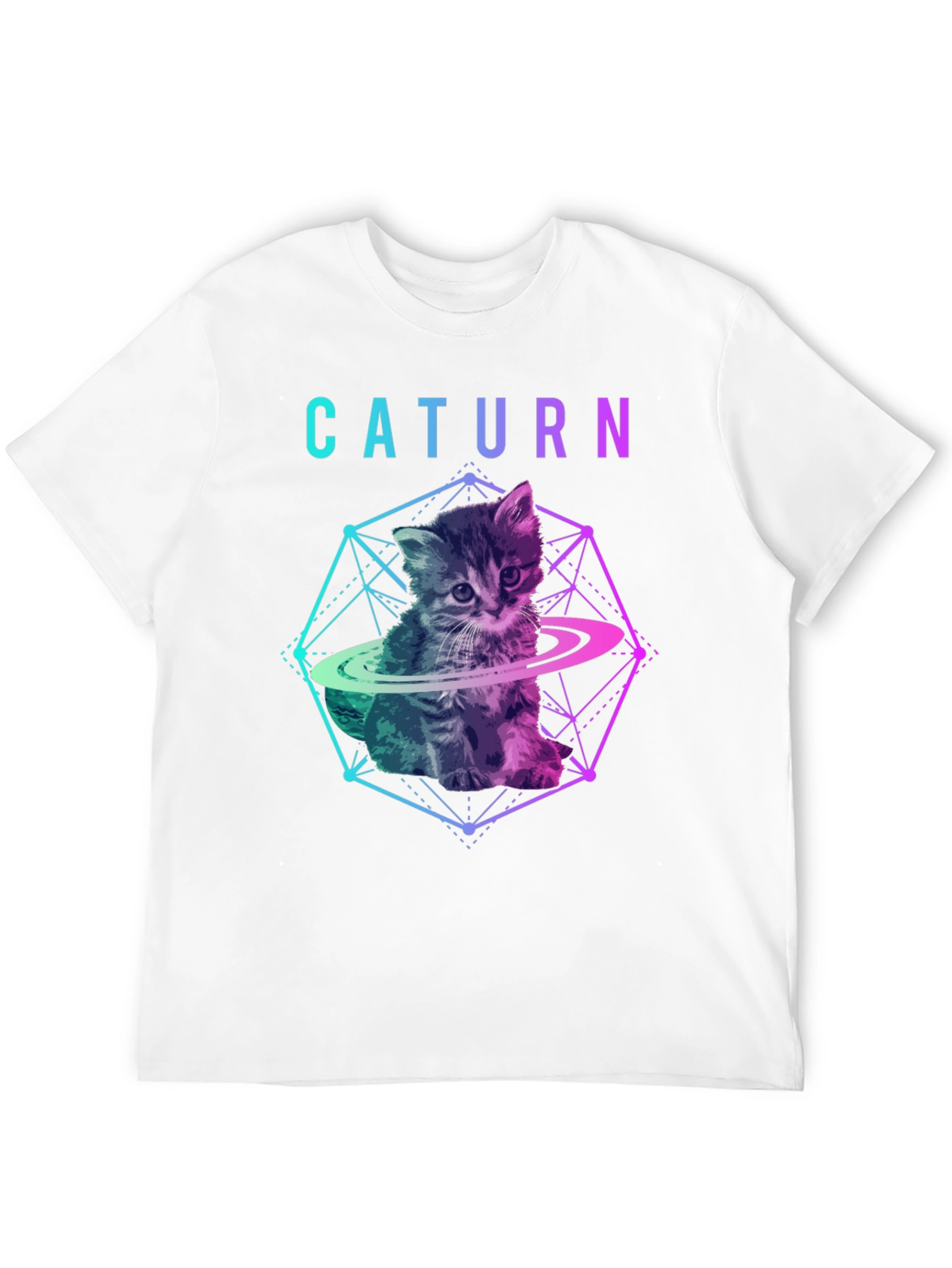Caturrn Cat T-Shirt - Cute Kitten Saturn Design