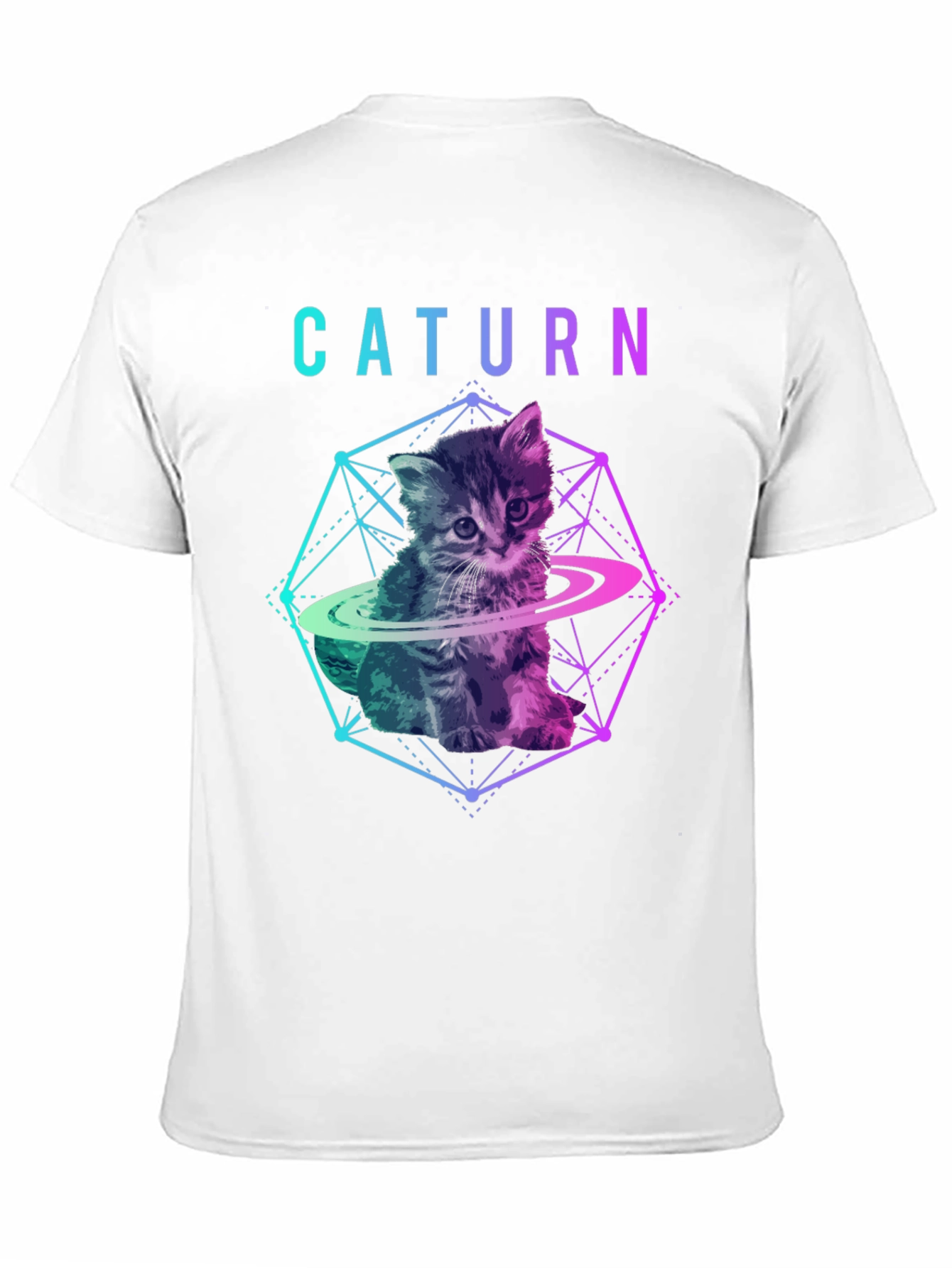 Caturrn Cat T-Shirt - Cute Kitten Saturn Design