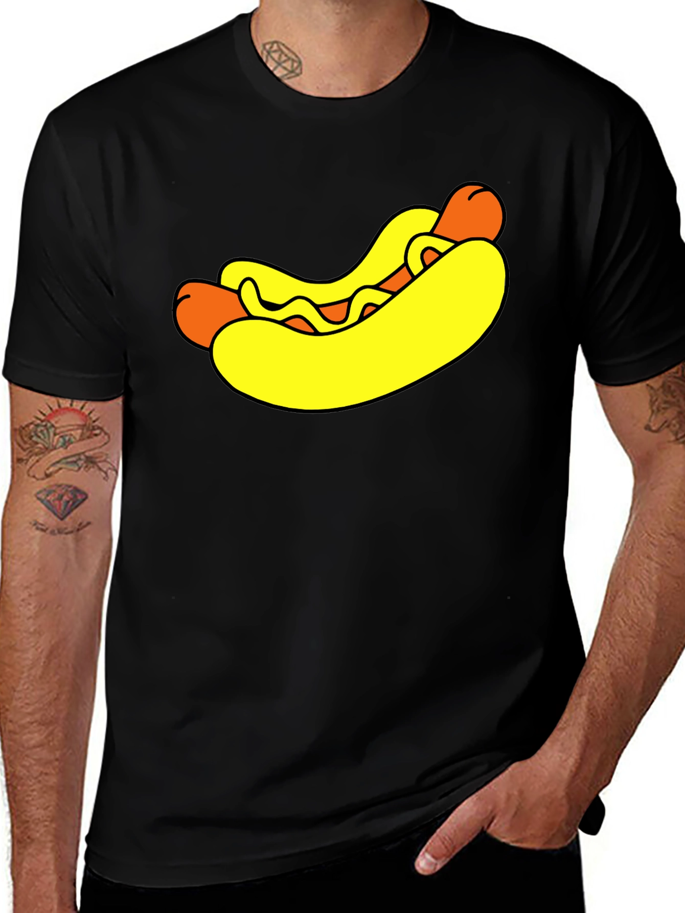 Funny Hot Dog Graphic T-Shirt - Novelty Food Tee
