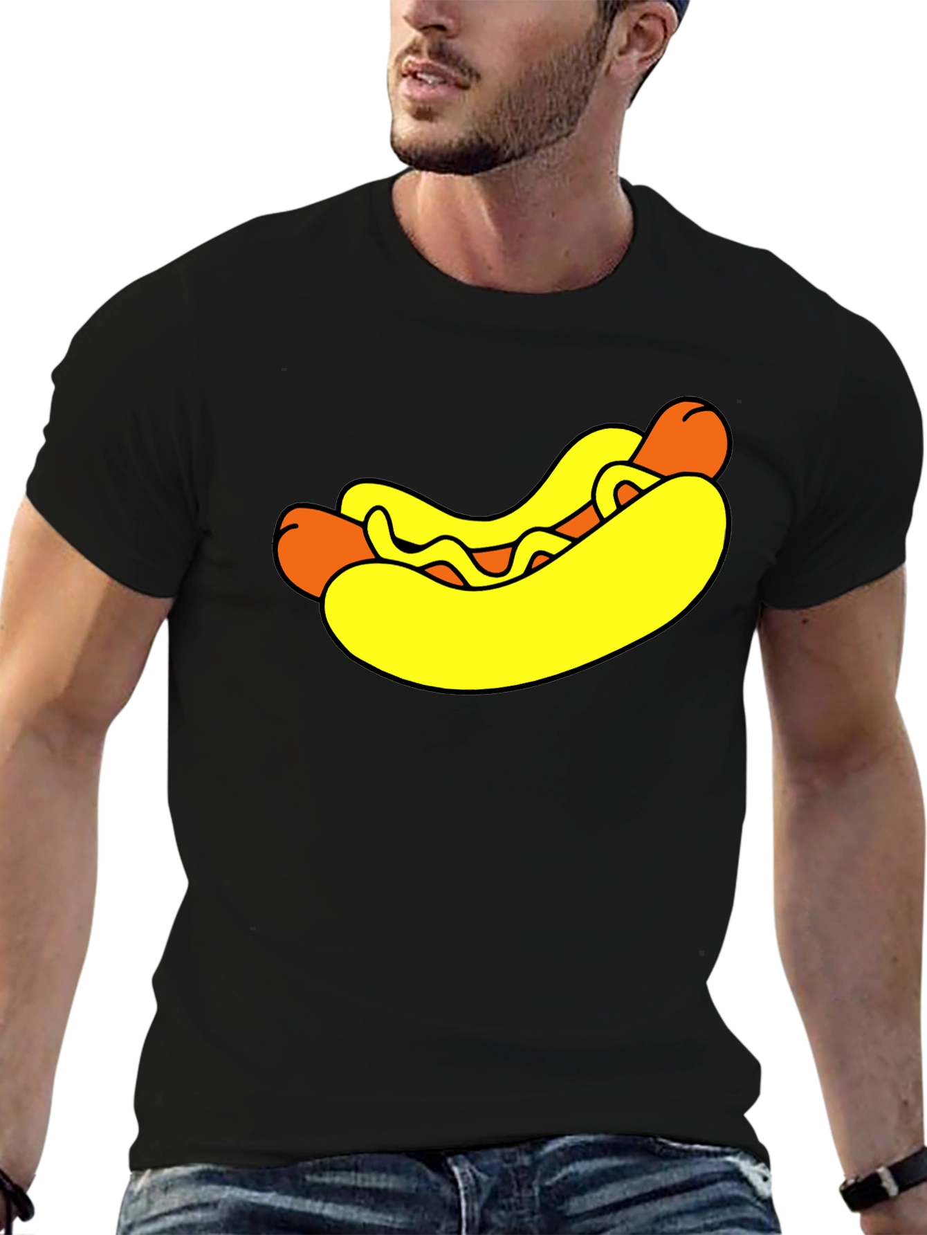 Funny Hot Dog Graphic T-Shirt - Novelty Food Tee