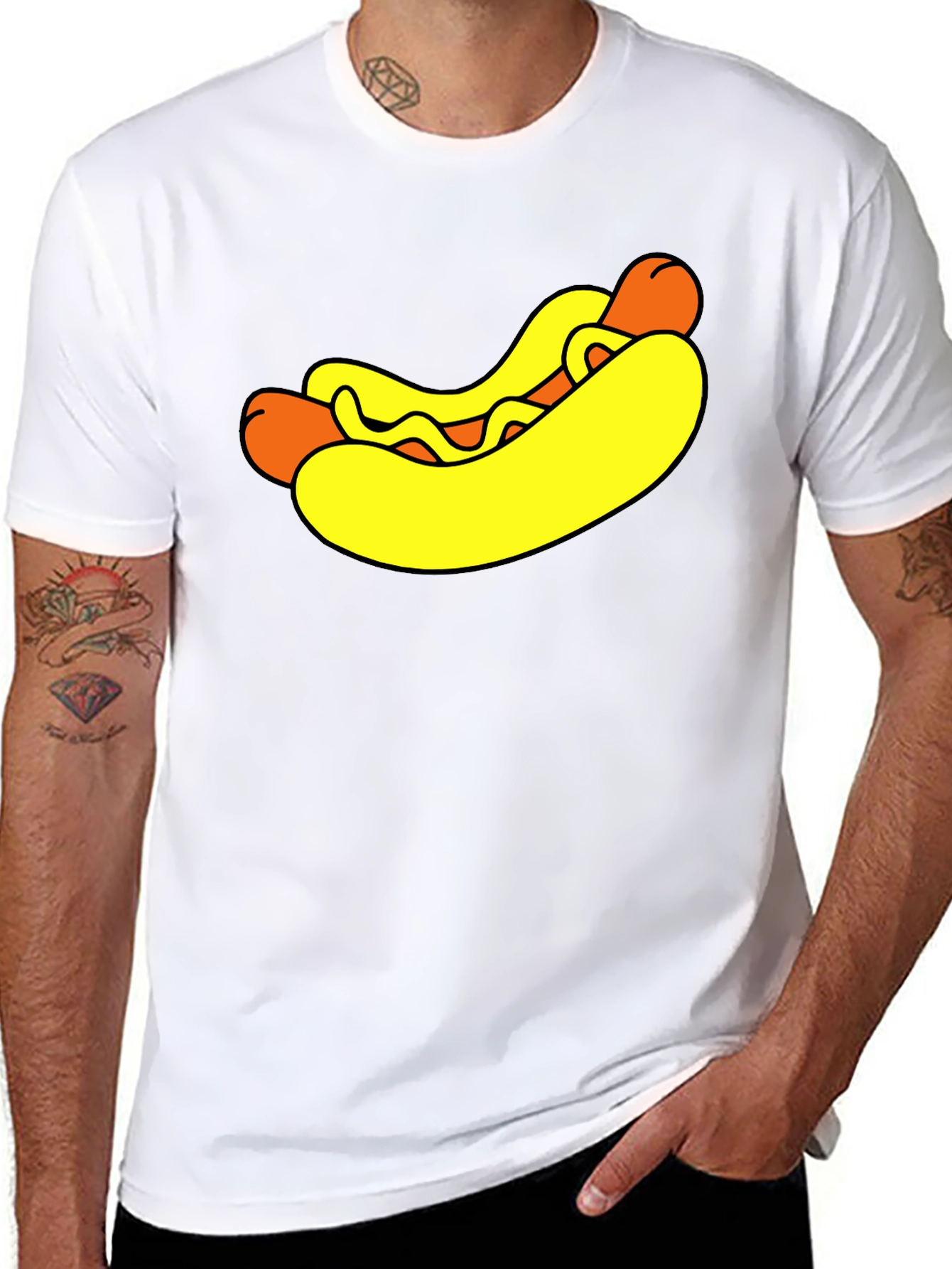 Funny Hot Dog Graphic T-Shirt - Novelty Food Tee