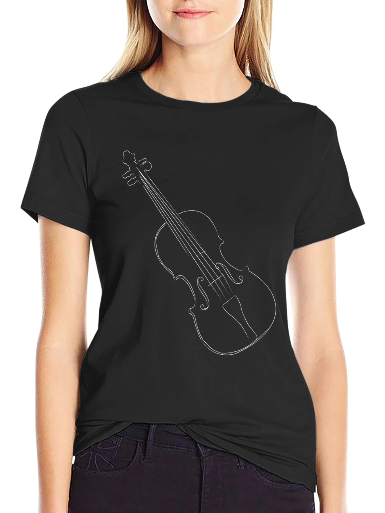 Black Violin Graphic Tee - Musical Instrument T-Shirt