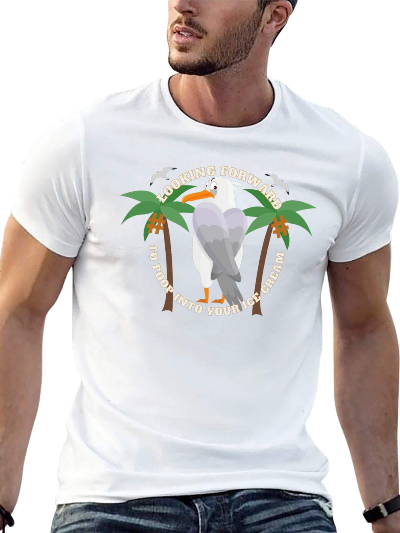 Humorous Looking Forward Seagull Graphic Tee
