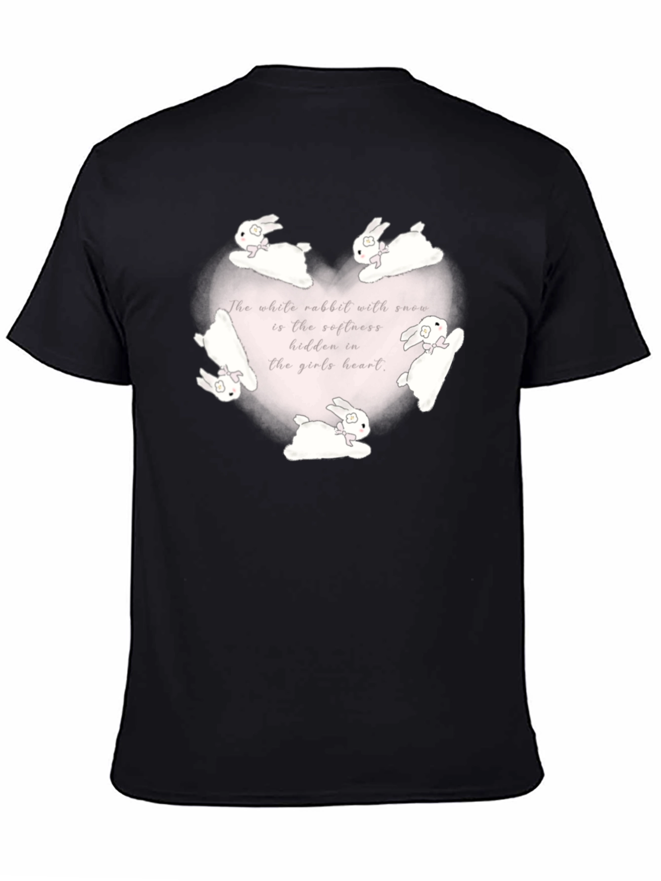 Rabbit Heart Graphic Tee - Soft & Sweet