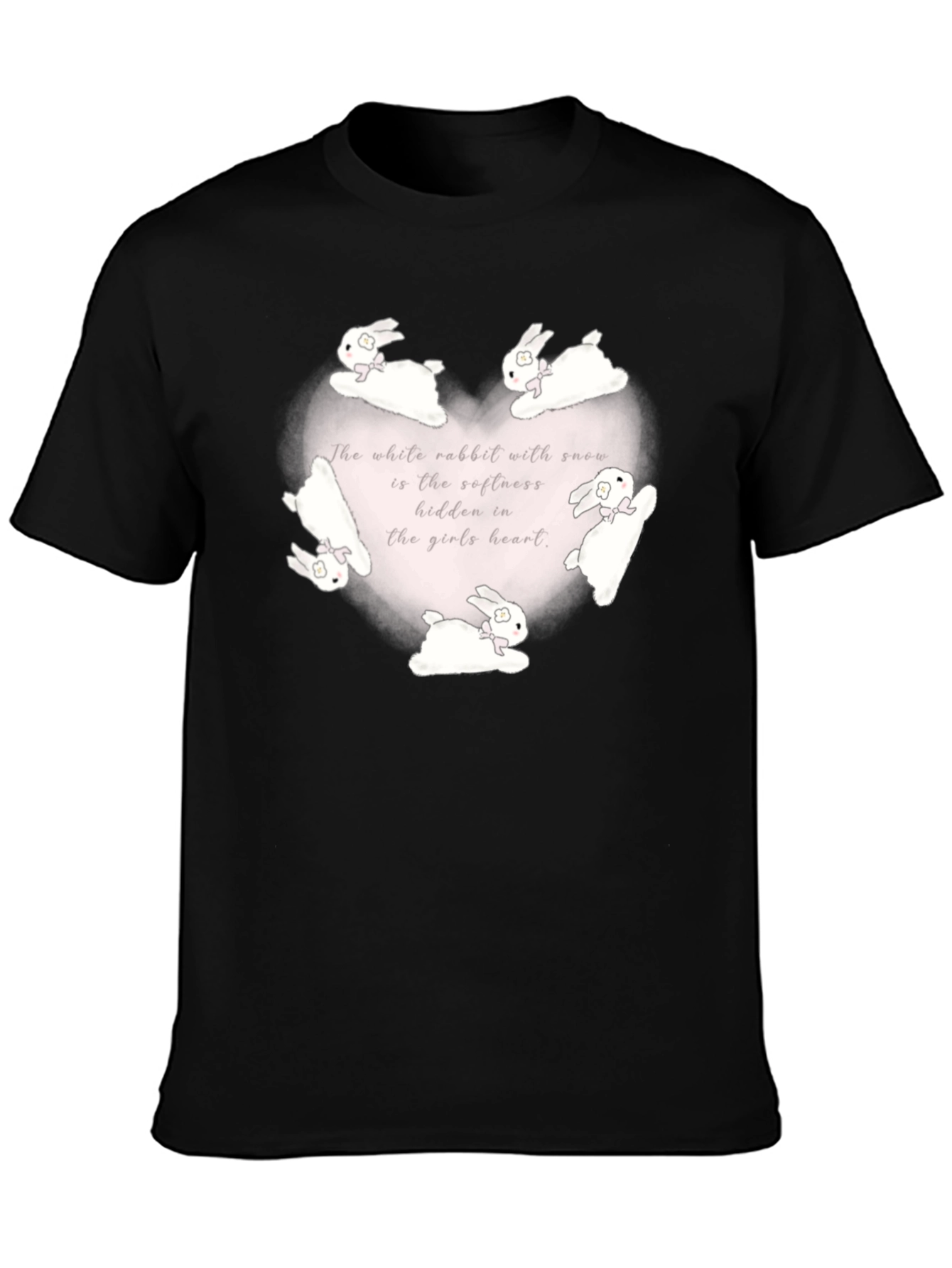 Rabbit Heart Graphic Tee - Soft & Sweet