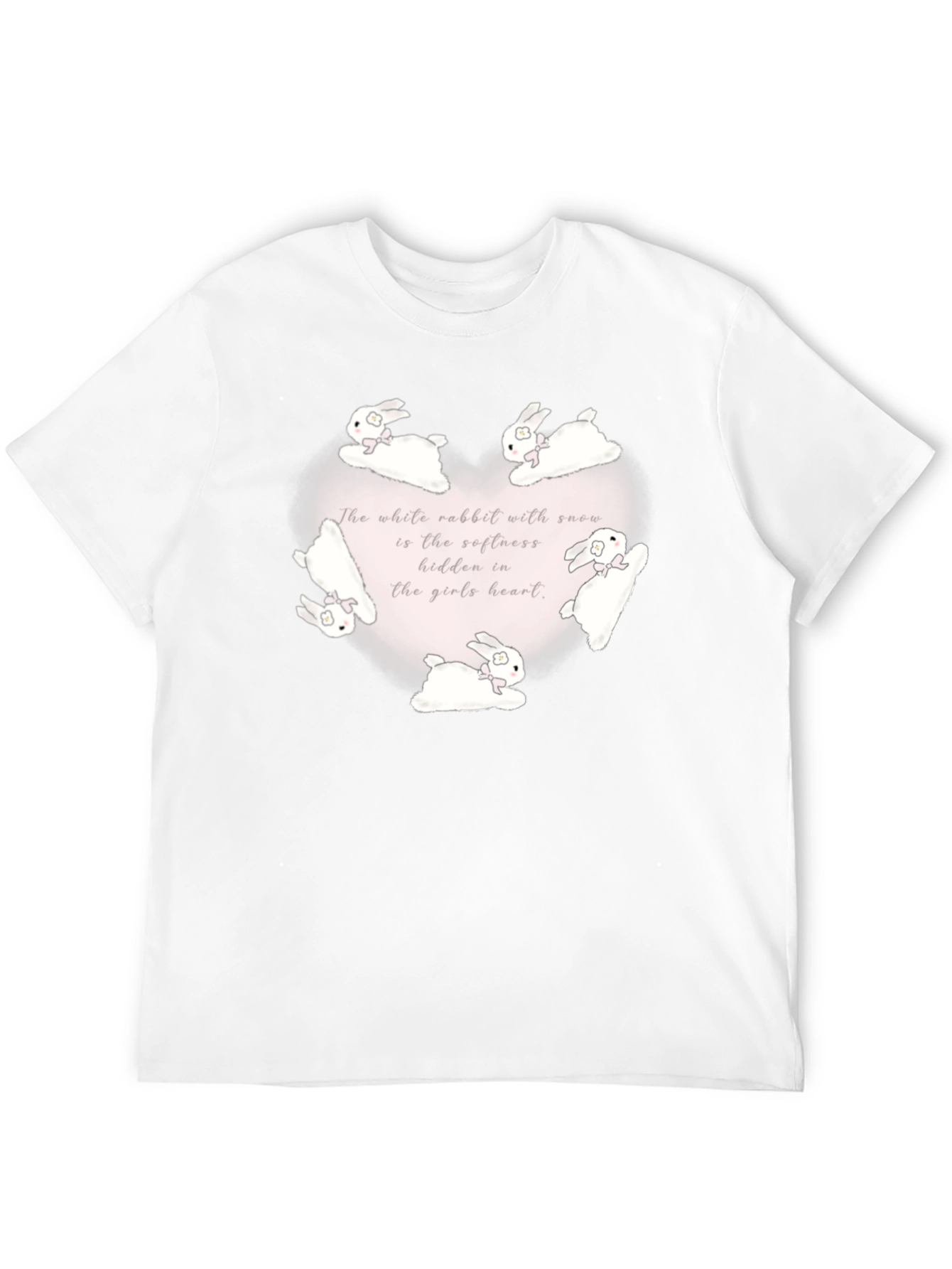 Rabbit Heart Graphic Tee - Soft & Sweet