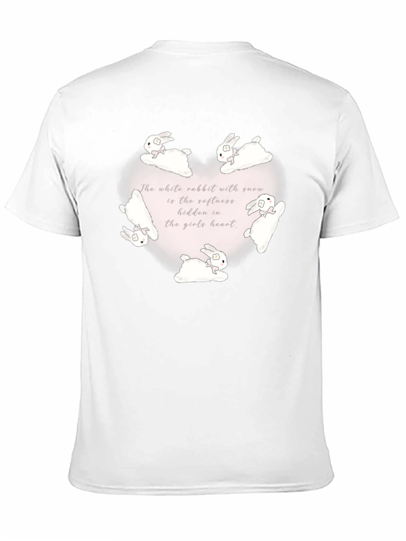 Rabbit Heart Graphic Tee - Soft & Sweet