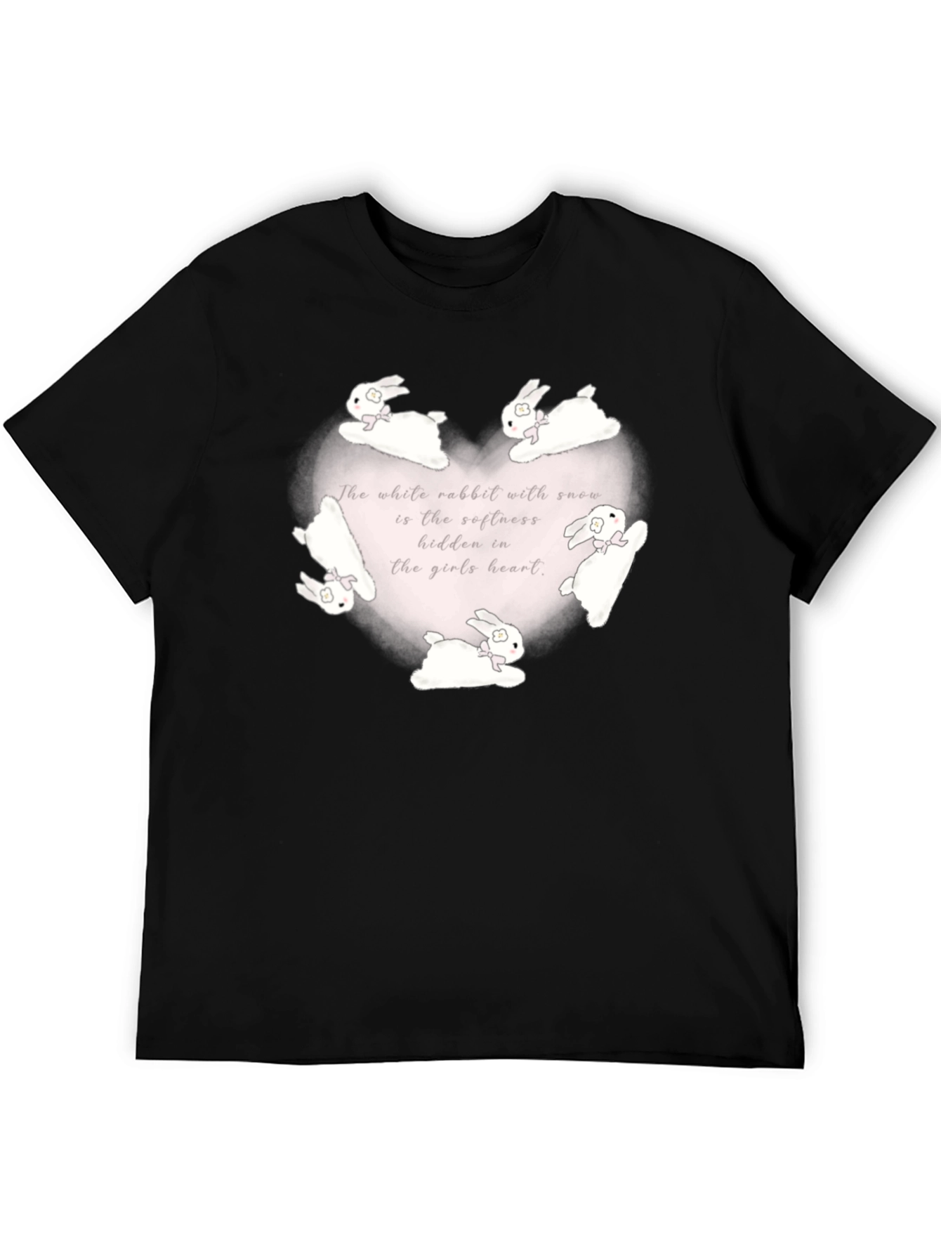 Rabbit Heart Graphic Tee - Soft & Sweet