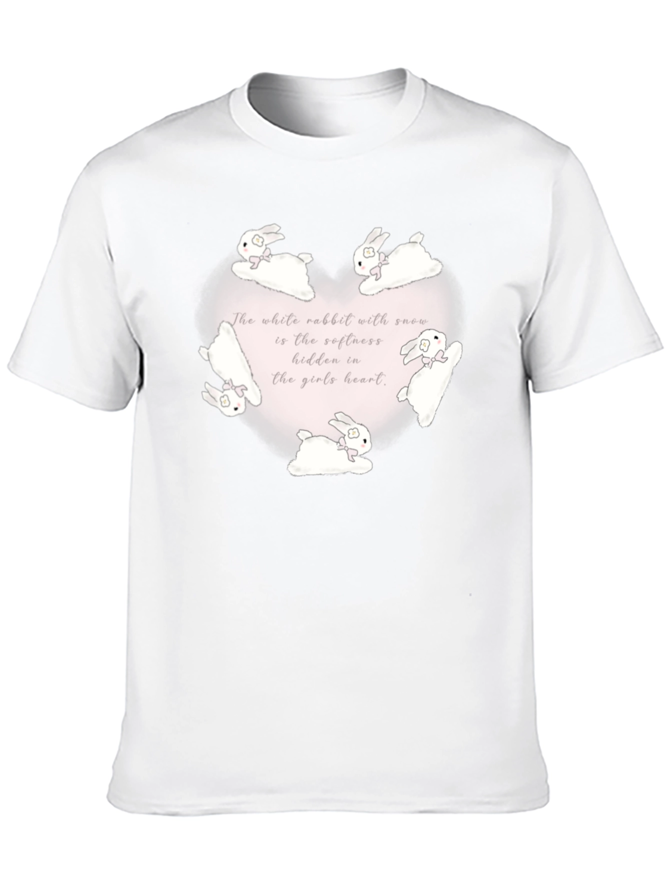 Rabbit Heart Graphic Tee - Soft & Sweet