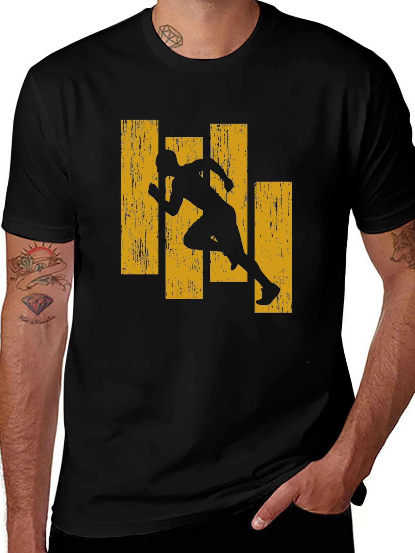 Runner Graphic Print Crew Neck T-Shirt
