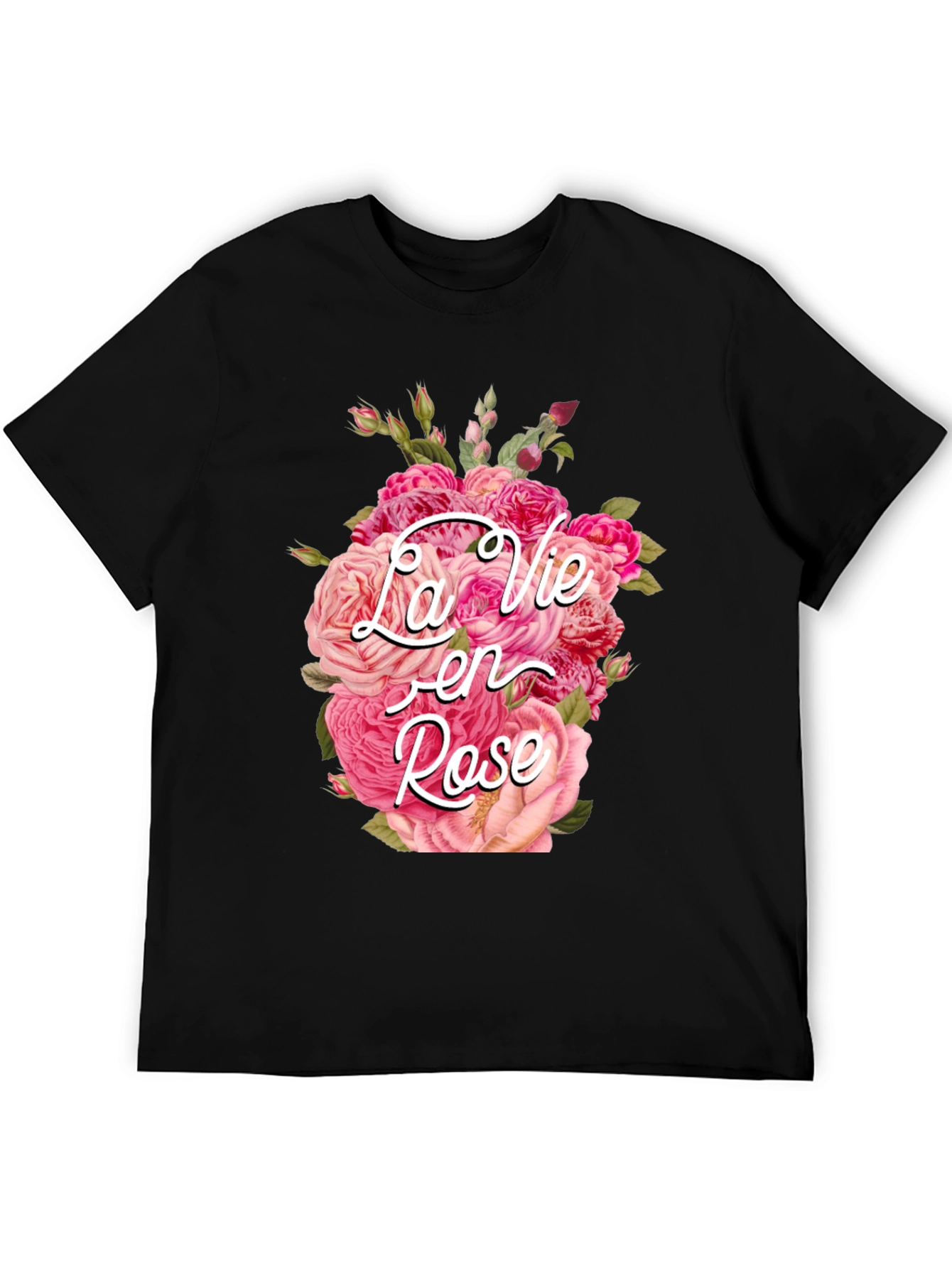 La Vie en Rose Floral Graphic T-Shirt