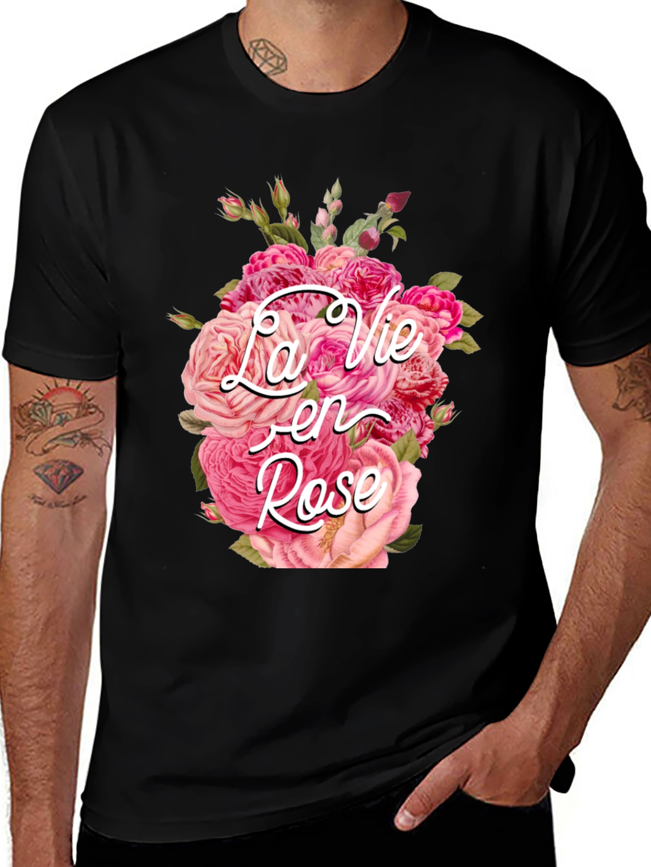 La Vie en Rose Floral Graphic T-Shirt