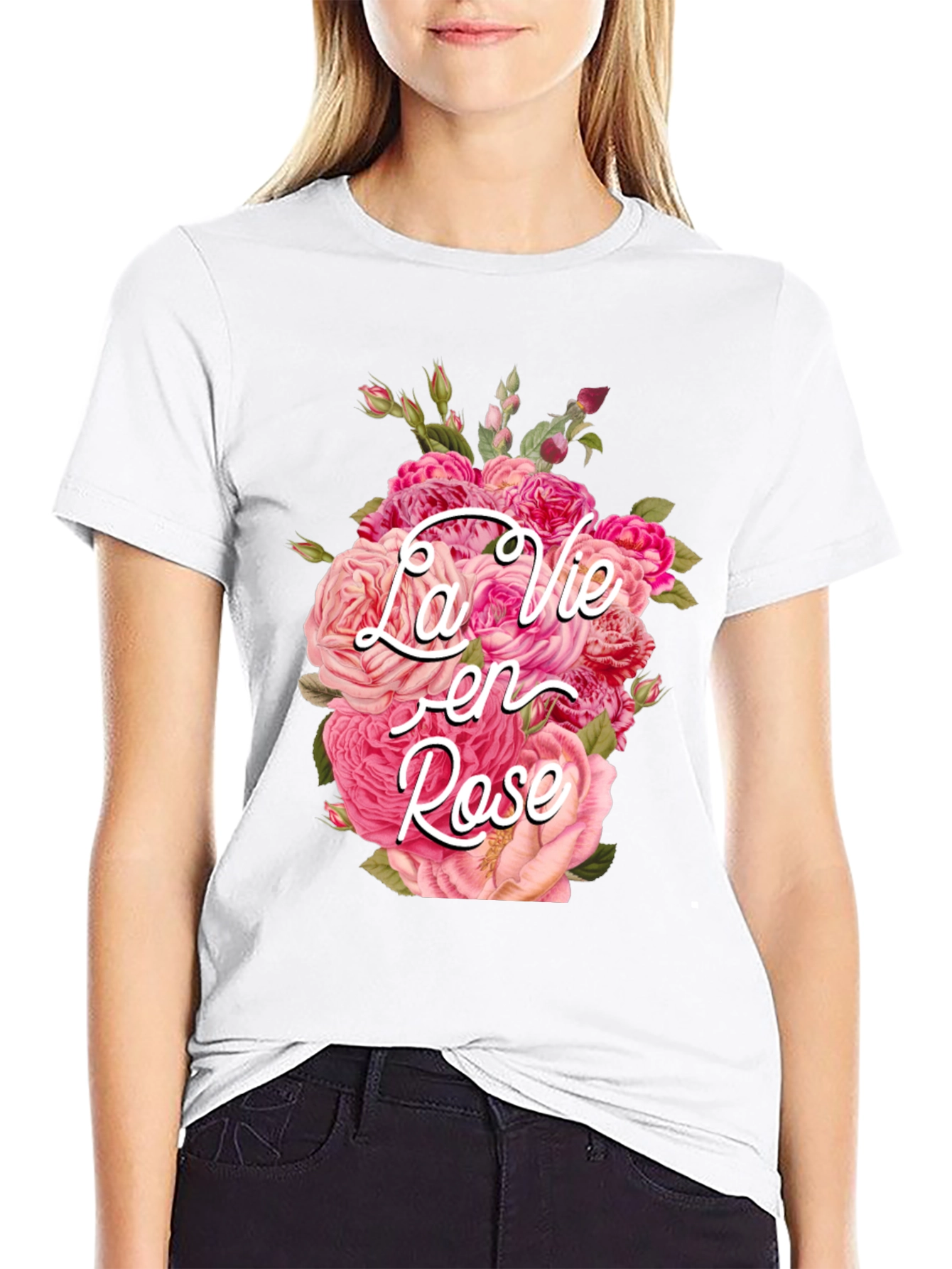 La Vie en Rose Floral Graphic T-Shirt