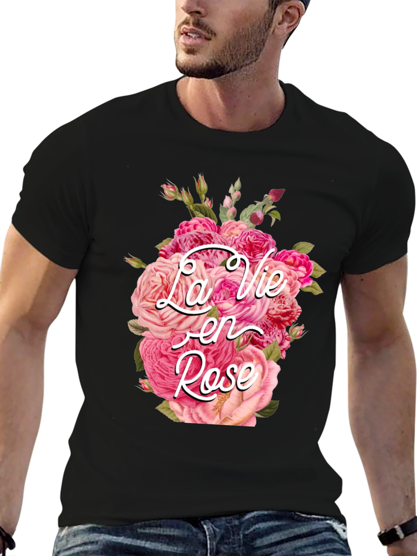 La Vie en Rose Floral Graphic T-Shirt