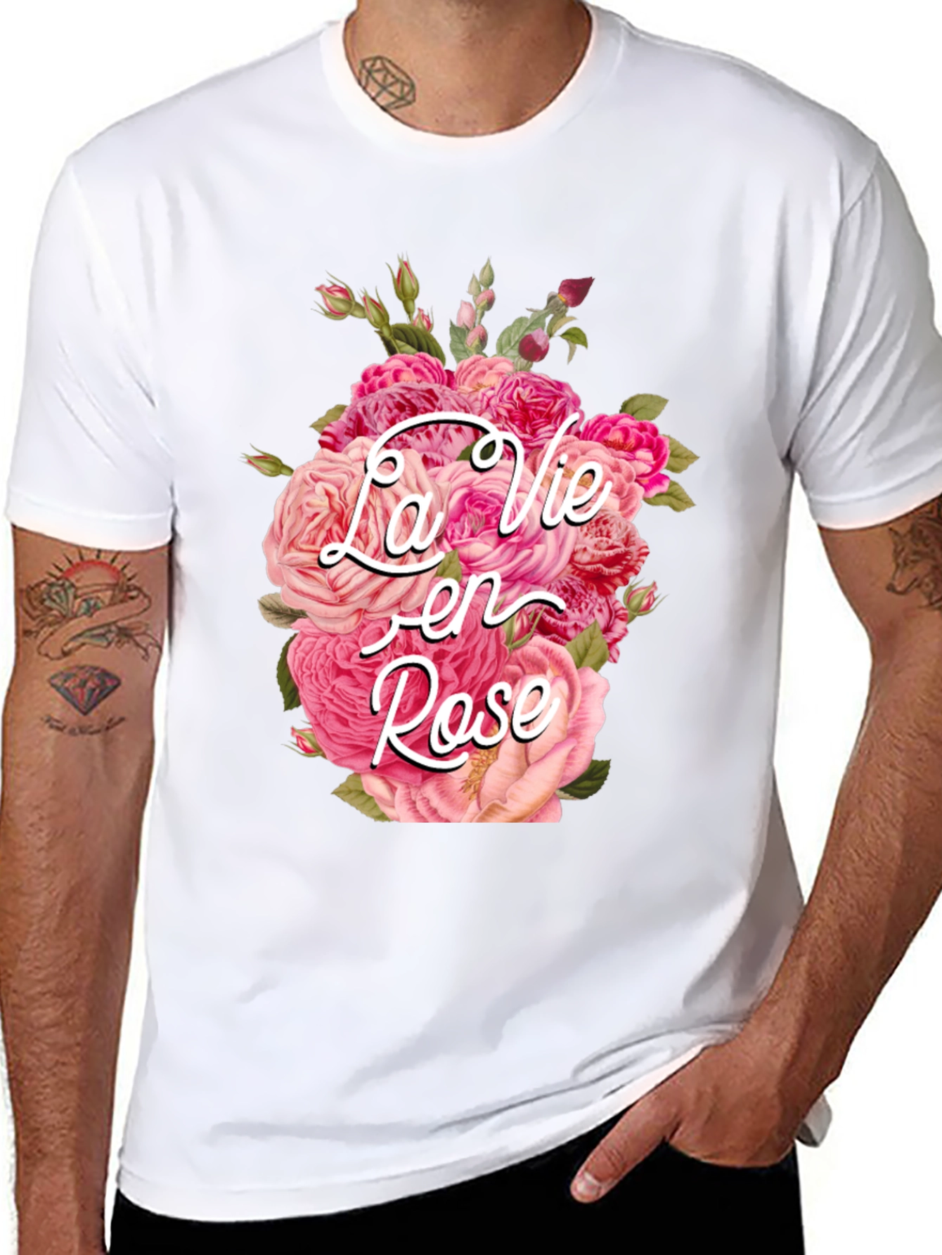 La Vie en Rose Floral Graphic T-Shirt