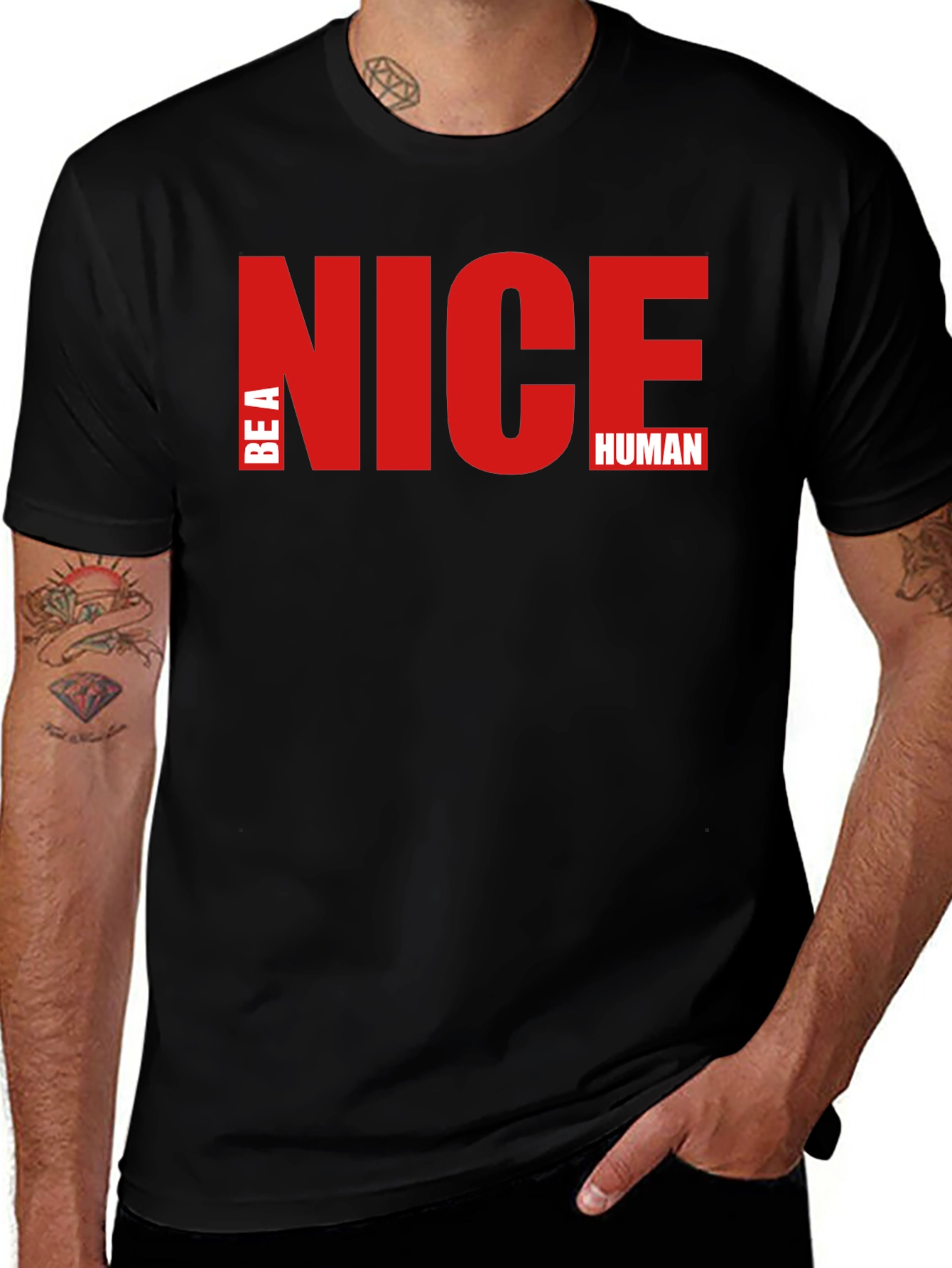 Be A Nice Human - Stylish Graphic T-Shirt